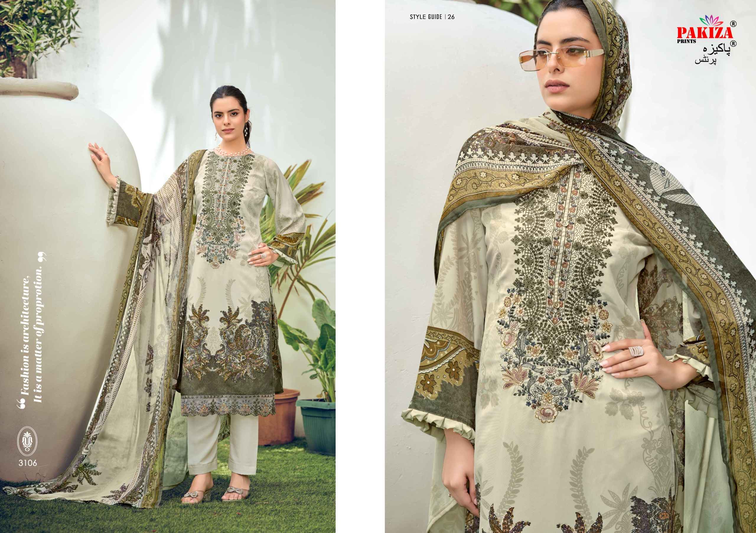 Pakiza Prints Rehnuma Vol 31 Royal Crape Dress Material 10 pcs Catalogue