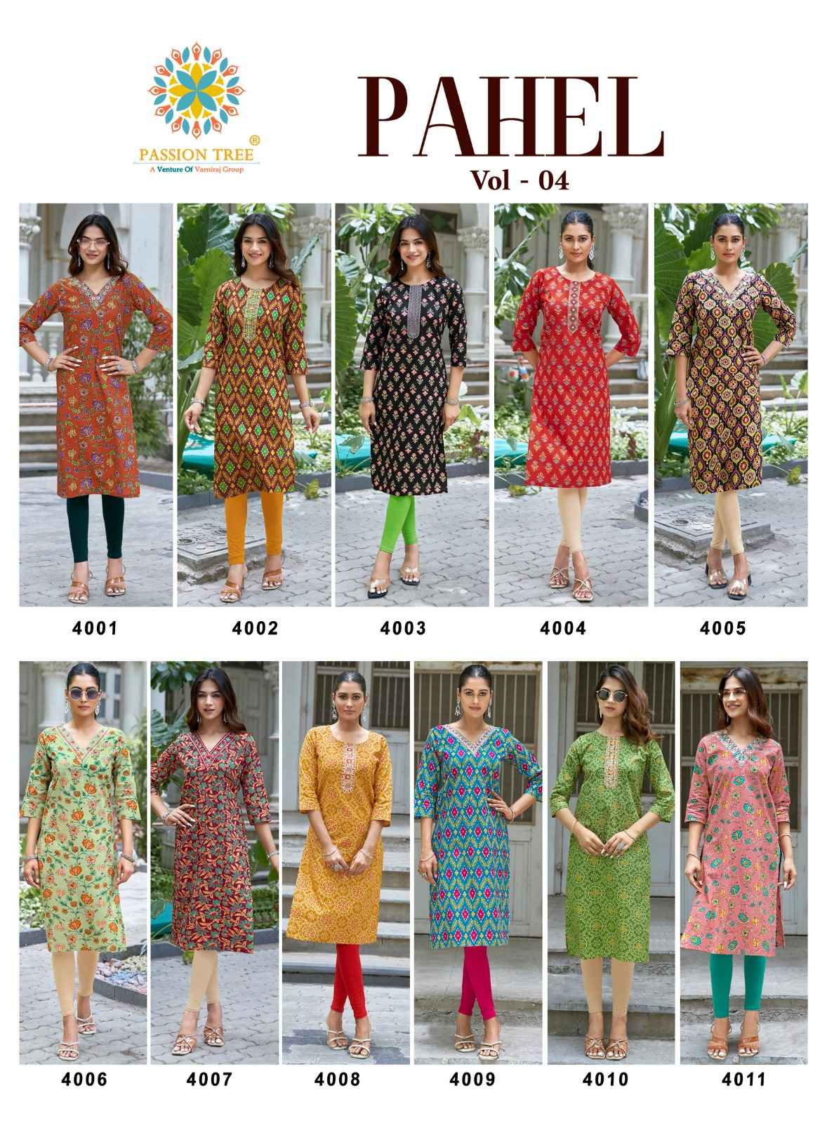 Passion Tree Pahel Vol 4 Cotton Kurti 11 pcs Catalogue