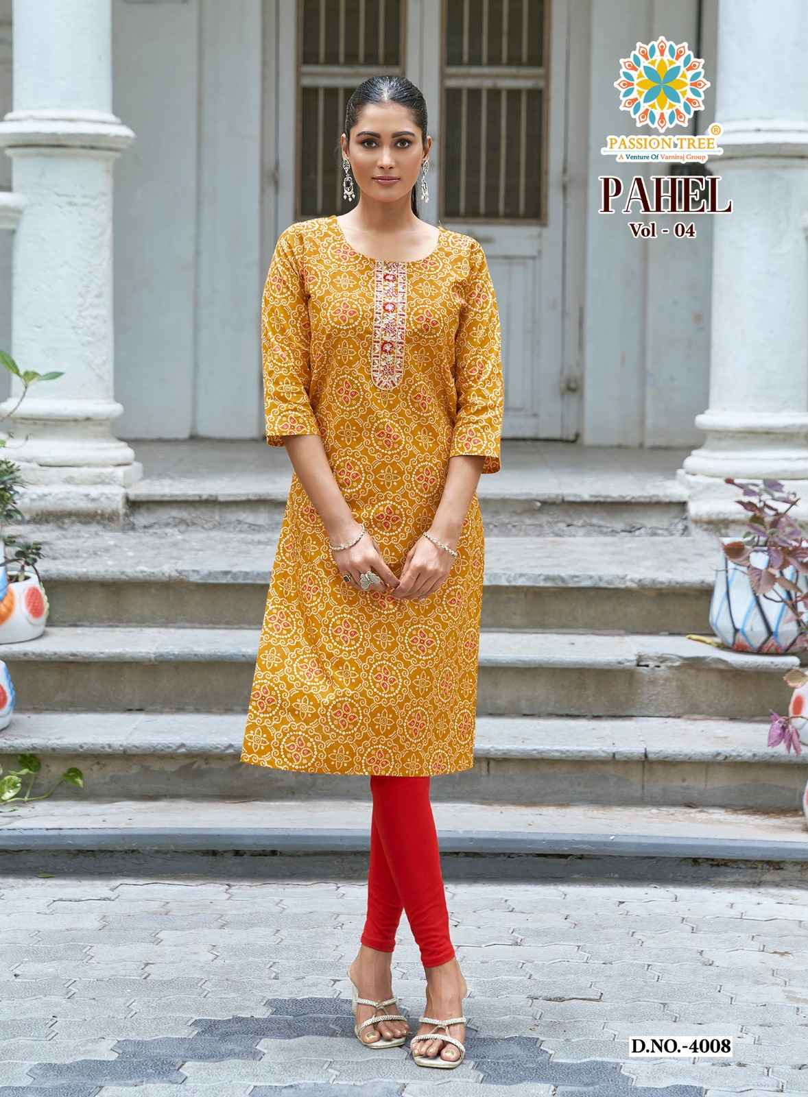 Passion Tree Pahel Vol 4 Cotton Kurti 11 pcs Catalogue