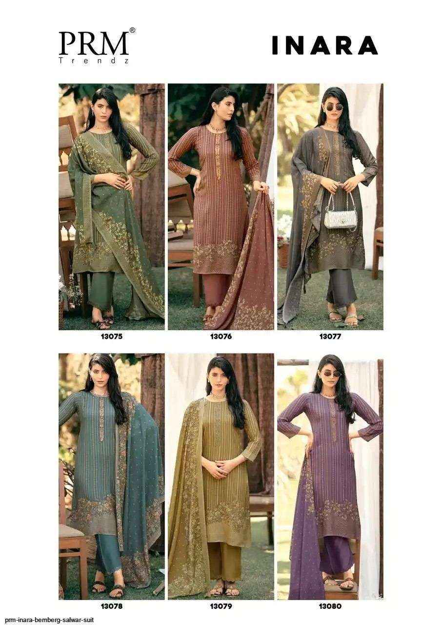 PRM Trendz Inara Muslin Silk Dress Material 6 pcs Catalogue