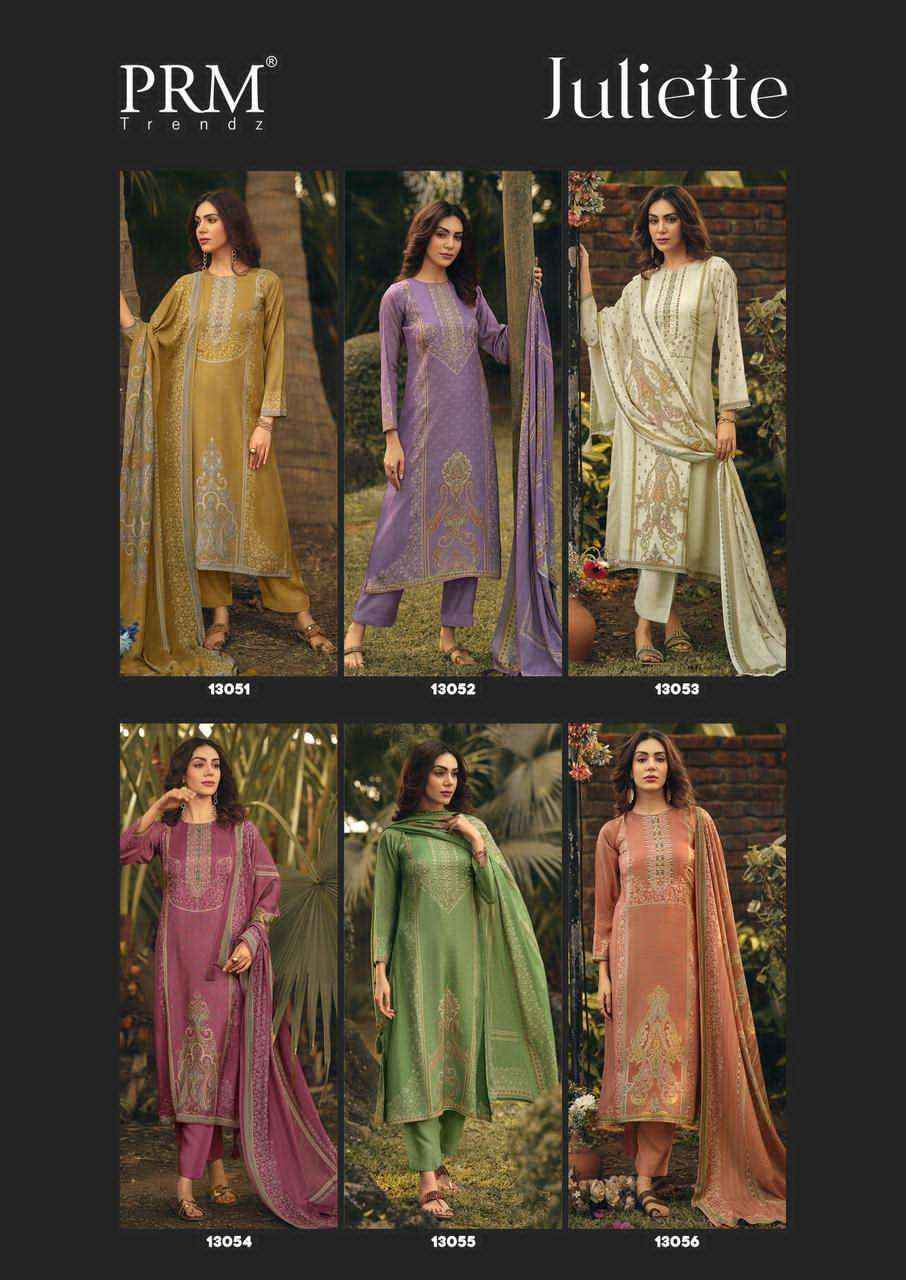 PRM Trendz Juliette Muslin Silk Dress Material 6 pcs Catalogue