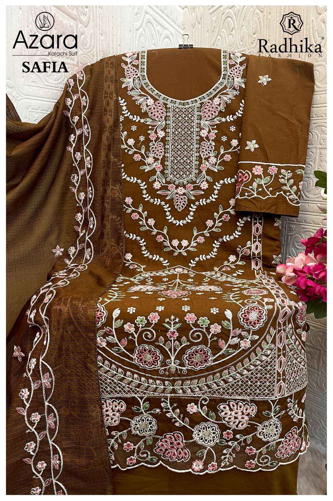 Radhika Fashion Azara Safia Lawn Cotton Dress Material 4 pcs Catalogue