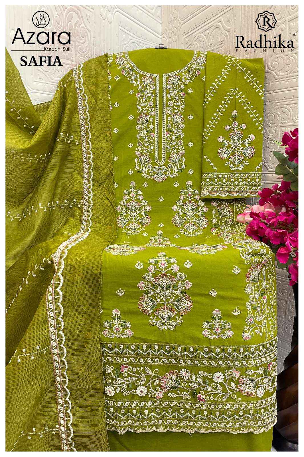 Radhika Fashion Azara Safia Lawn Cotton Dress Material 4 pcs Catalogue