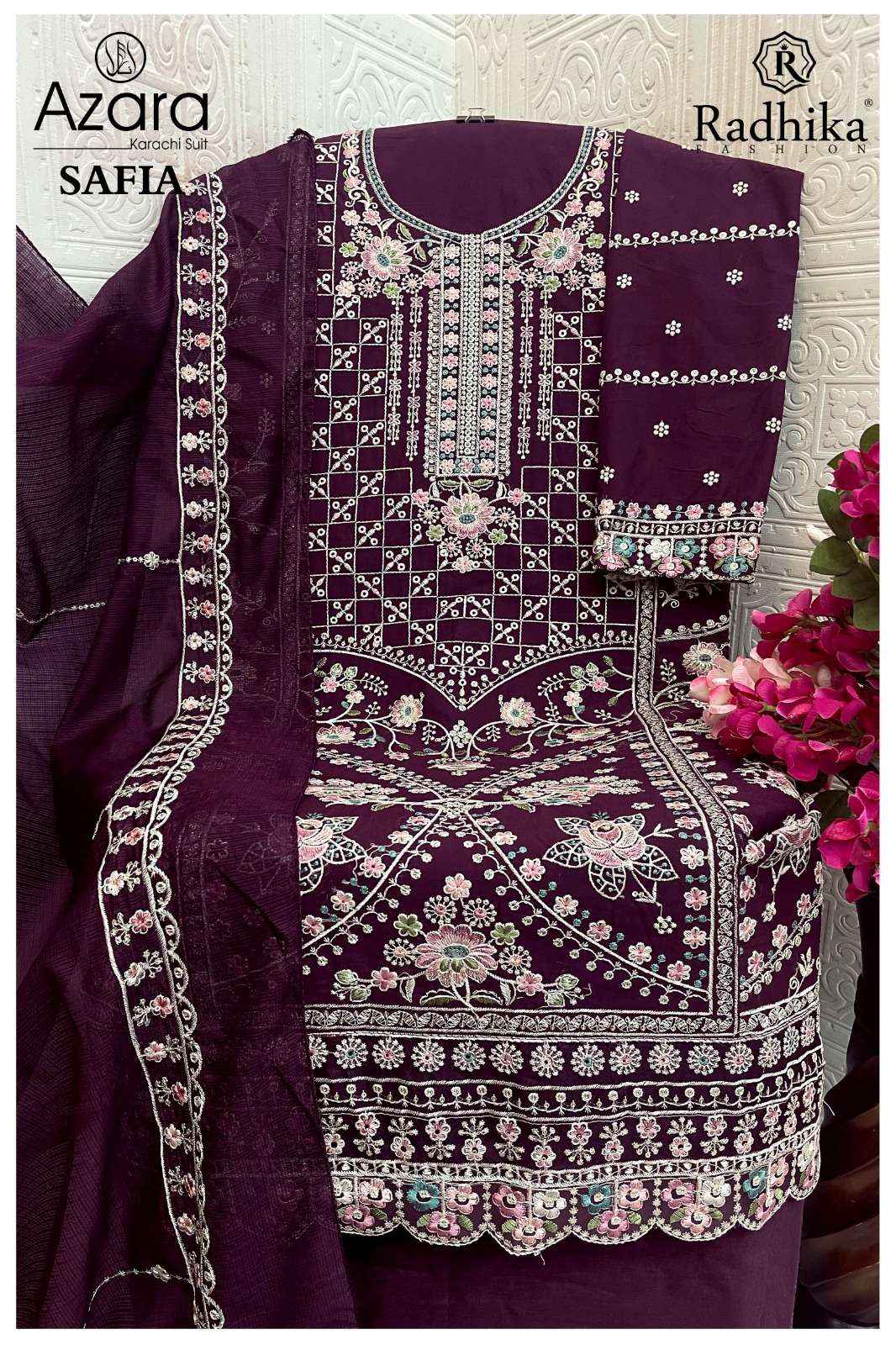 Radhika Fashion Azara Safia Lawn Cotton Dress Material 4 pcs Catalogue