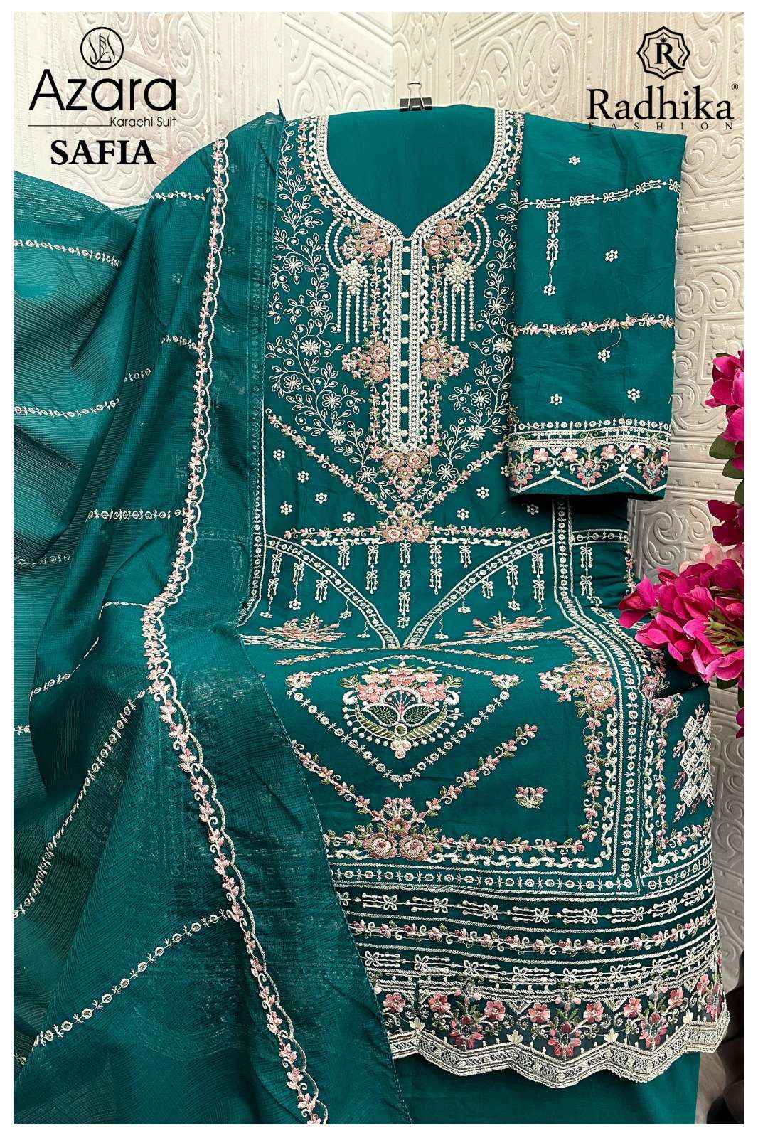 Radhika Fashion Azara Safia Lawn Cotton Dress Material 4 pcs Catalogue