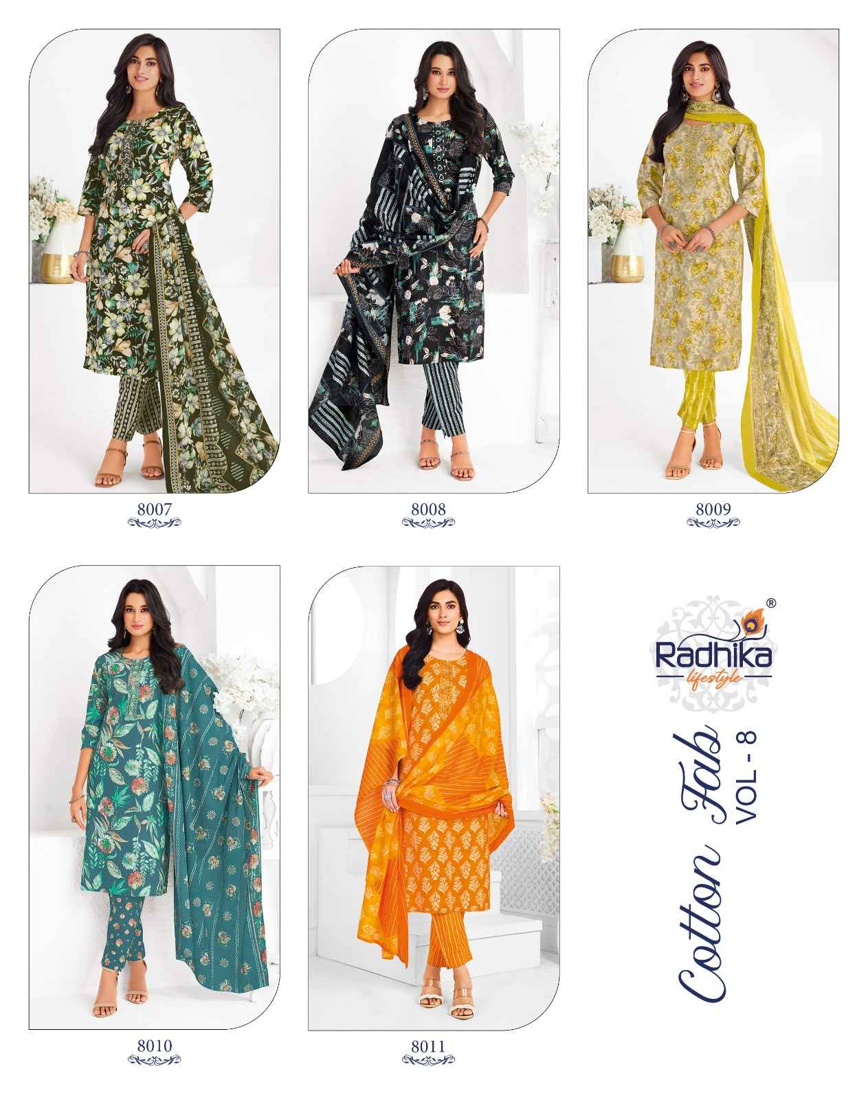 Radhika Lifestyle Cotton Fab Vol 8 Cotton Kurti Combo 11 pcs Catalogue