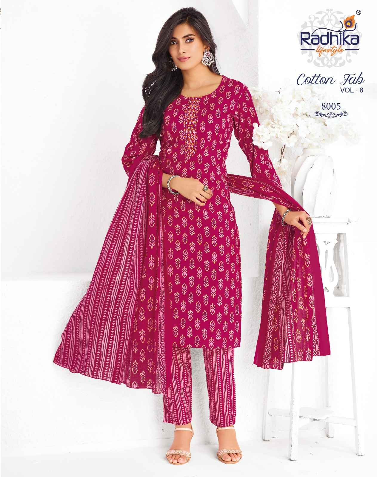 Radhika Lifestyle Cotton Fab Vol 8 Cotton Kurti Combo 11 pcs Catalogue