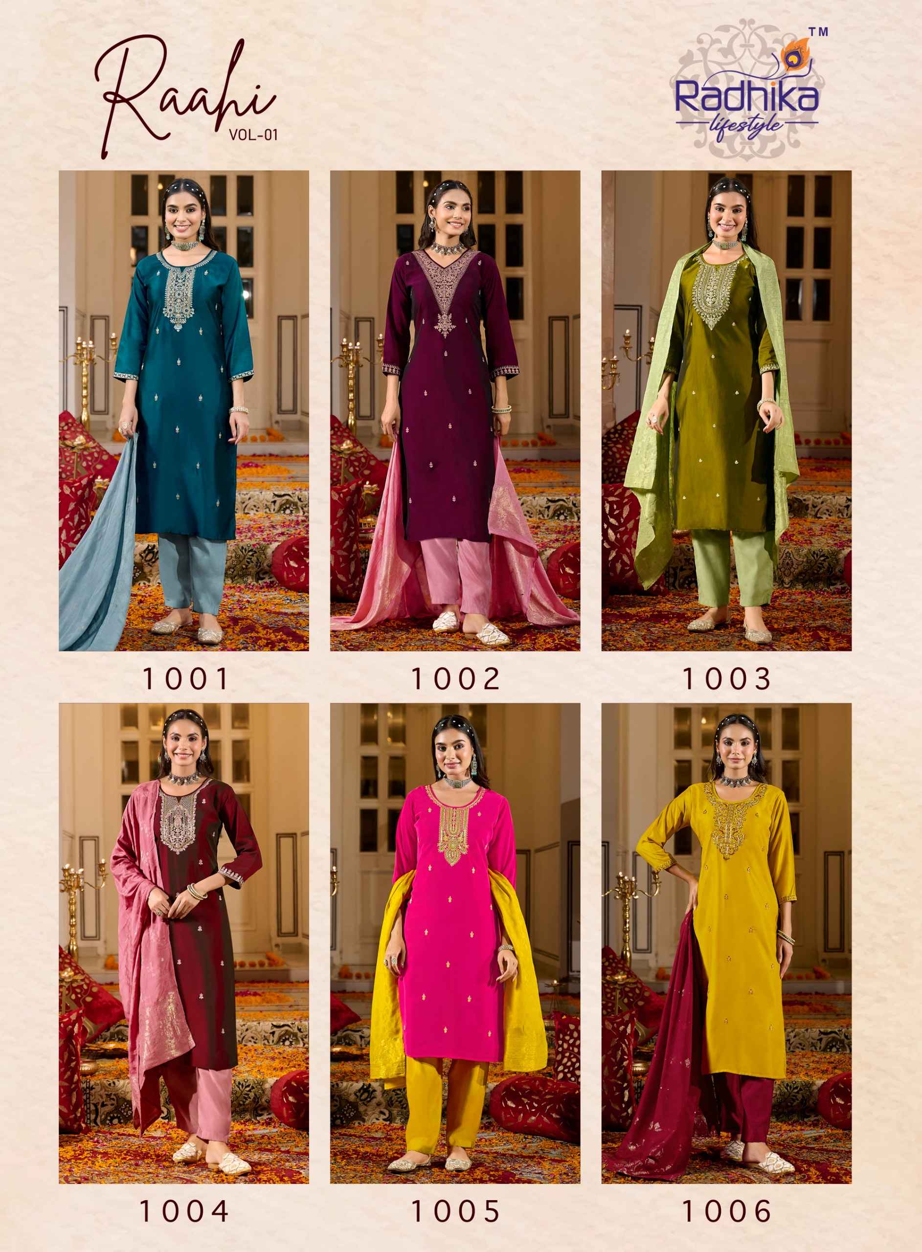 Radhika Lifestyle Rahi Vol 1 Rangeela Silk Kurti Combo 6 pcs Catalogue