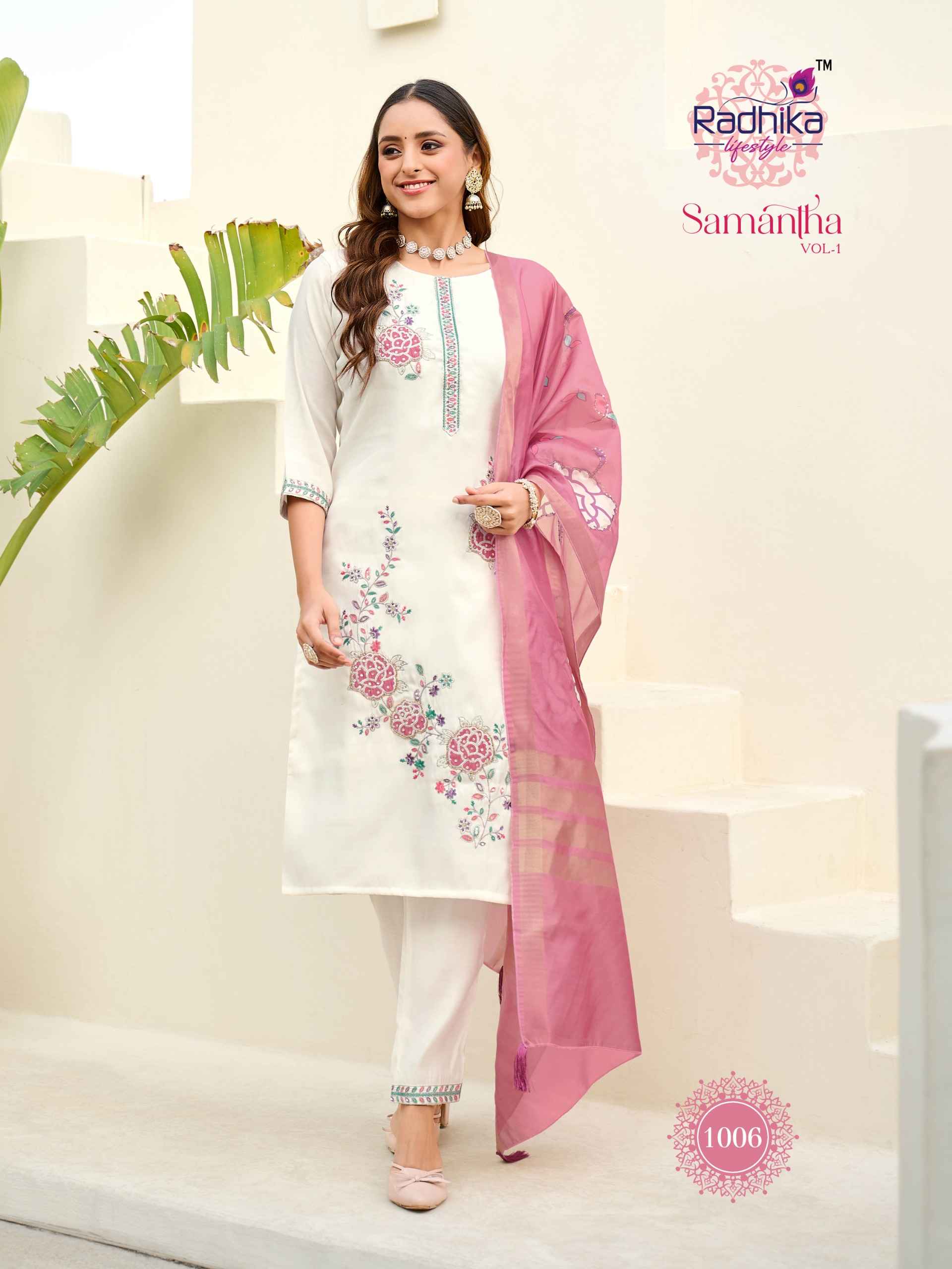 Radhika Lifestyle Samantha Vol 1 Roman Glass Kurti Combo 6 pcs Catalogue