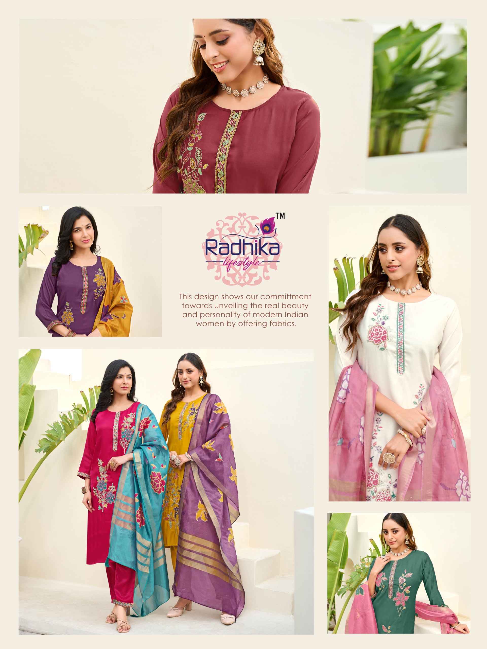 Radhika Lifestyle Samantha Vol 1 Roman Glass Kurti Combo 6 pcs Catalogue