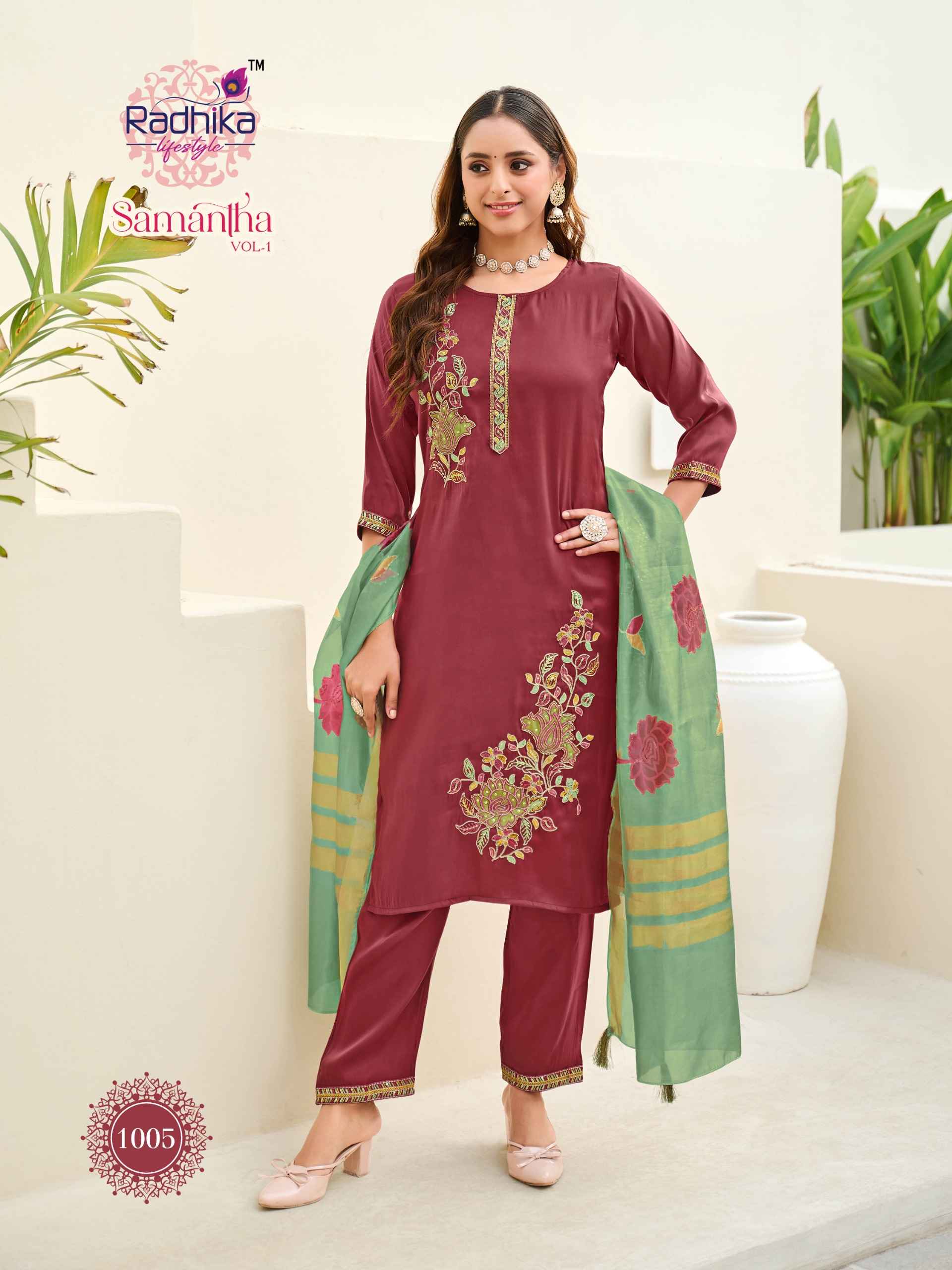 Radhika Lifestyle Samantha Vol 1 Roman Glass Kurti Combo 6 pcs Catalogue