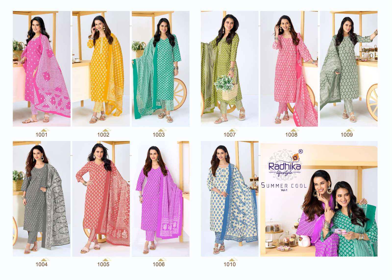Radhika Lifestyle Summer Cool Vol 1 Cotton Kurti Combo 10 pcs Catalogue
