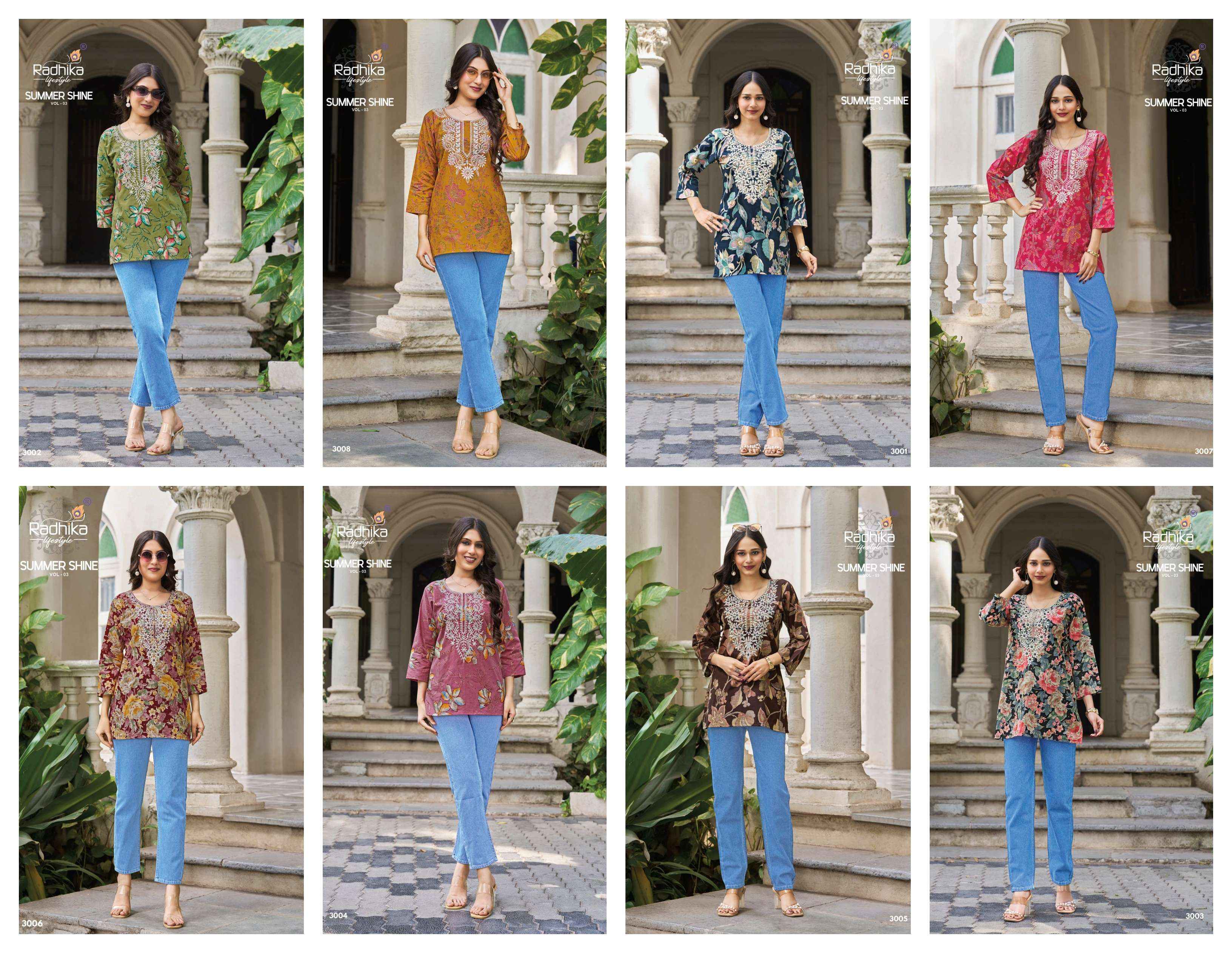 Radhika Lifestyle Summer Shine Vol 3 Weastern Cotton Top 8 pcs Catalogue