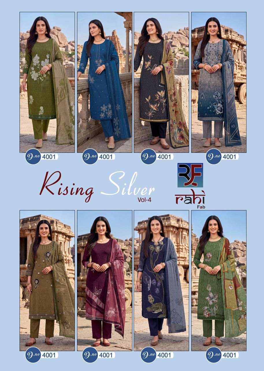 Rahi Fab Rising Silver Vol 4 Cotton Dress Material 8 pcs Catalogue