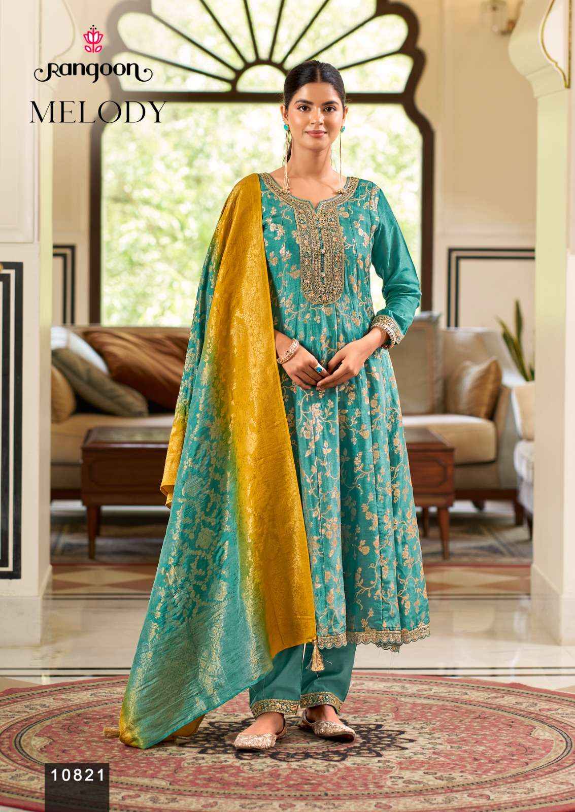 Rangoon Melody Readymade Jacquard Dress 3 pcs Catalogue