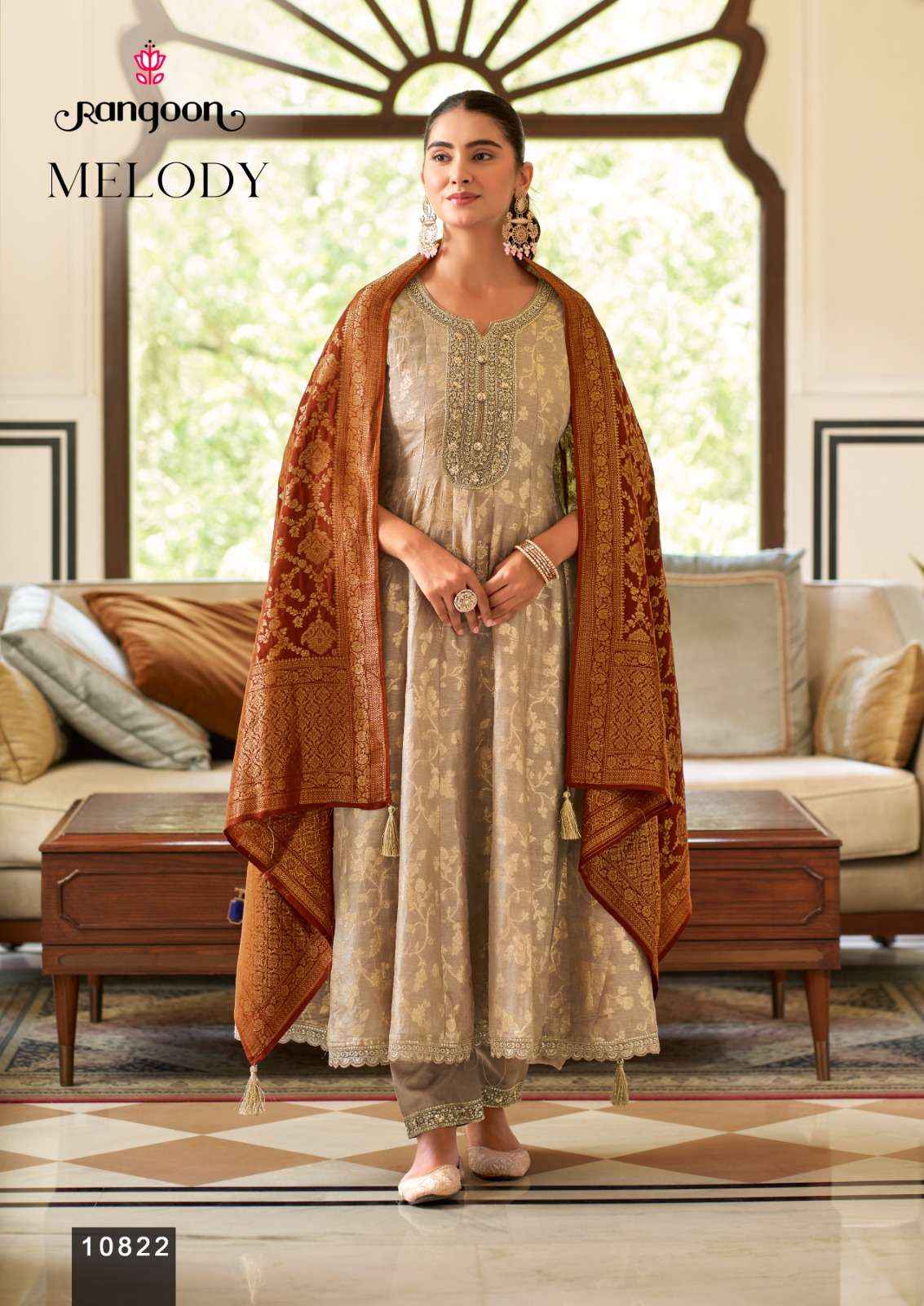 Rangoon Melody Readymade Jacquard Dress 3 pcs Catalogue