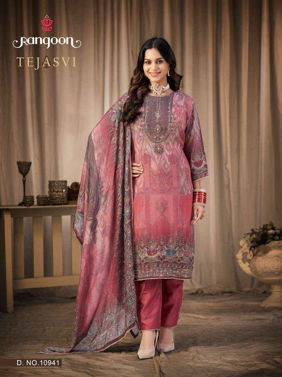 Rangoon Tejasvi Readymade Muslin Dress 4 pcs Catalogue