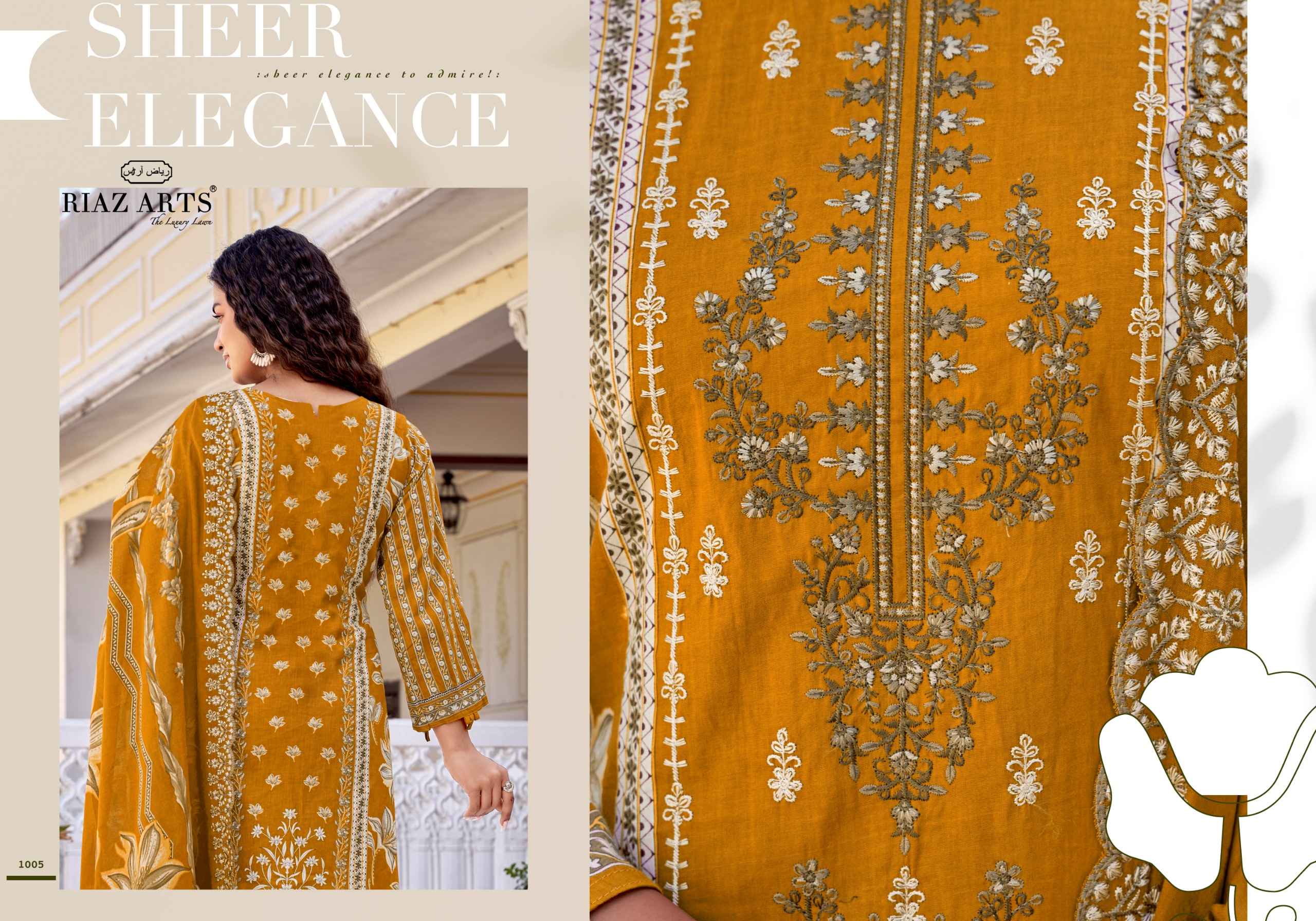 Riaz Arts Abu Rehan Lawn Cotton Dress Material 6 pcs Catalogue