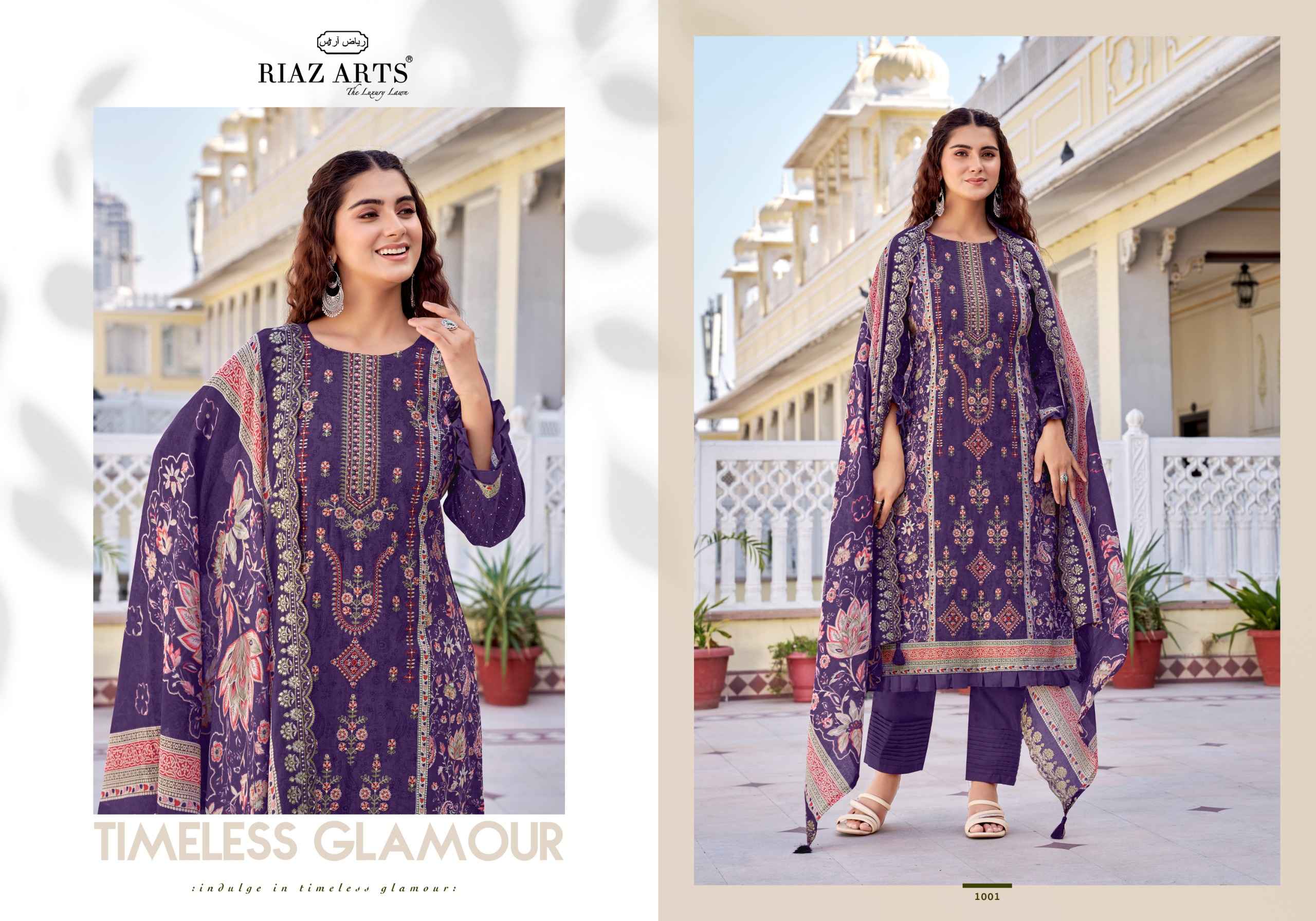 Riaz Arts Abu Rehan Lawn Cotton Dress Material 6 pcs Catalogue