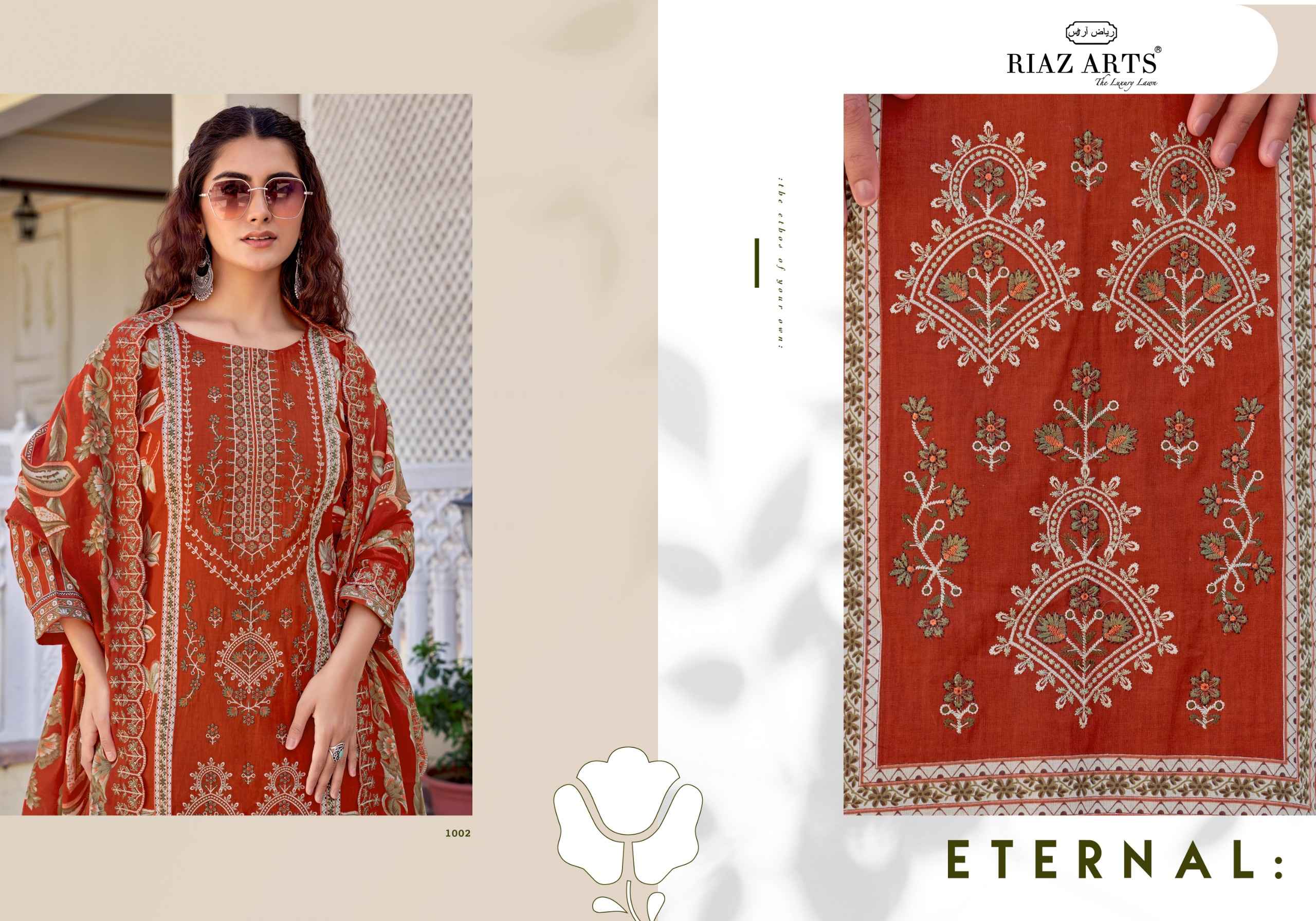 Riaz Arts Abu Rehan Lawn Cotton Dress Material 6 pcs Catalogue