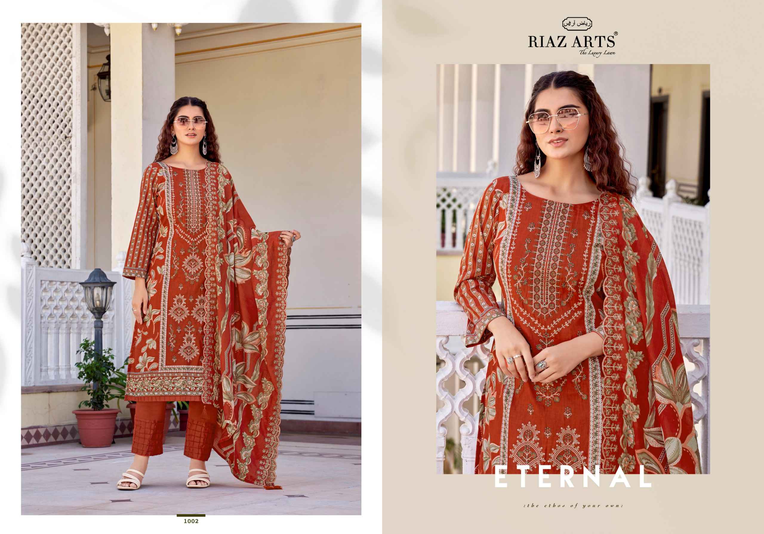 Riaz Arts Abu Rehan Lawn Cotton Dress Material 6 pcs Catalogue