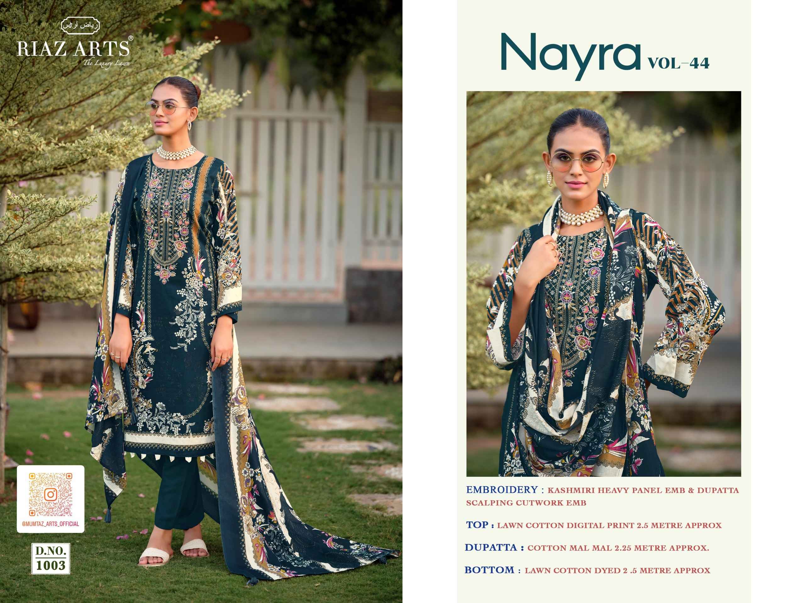Riaz Arts Nayra Vol 44 Cotton Dress Material 8 pcs Catalogue