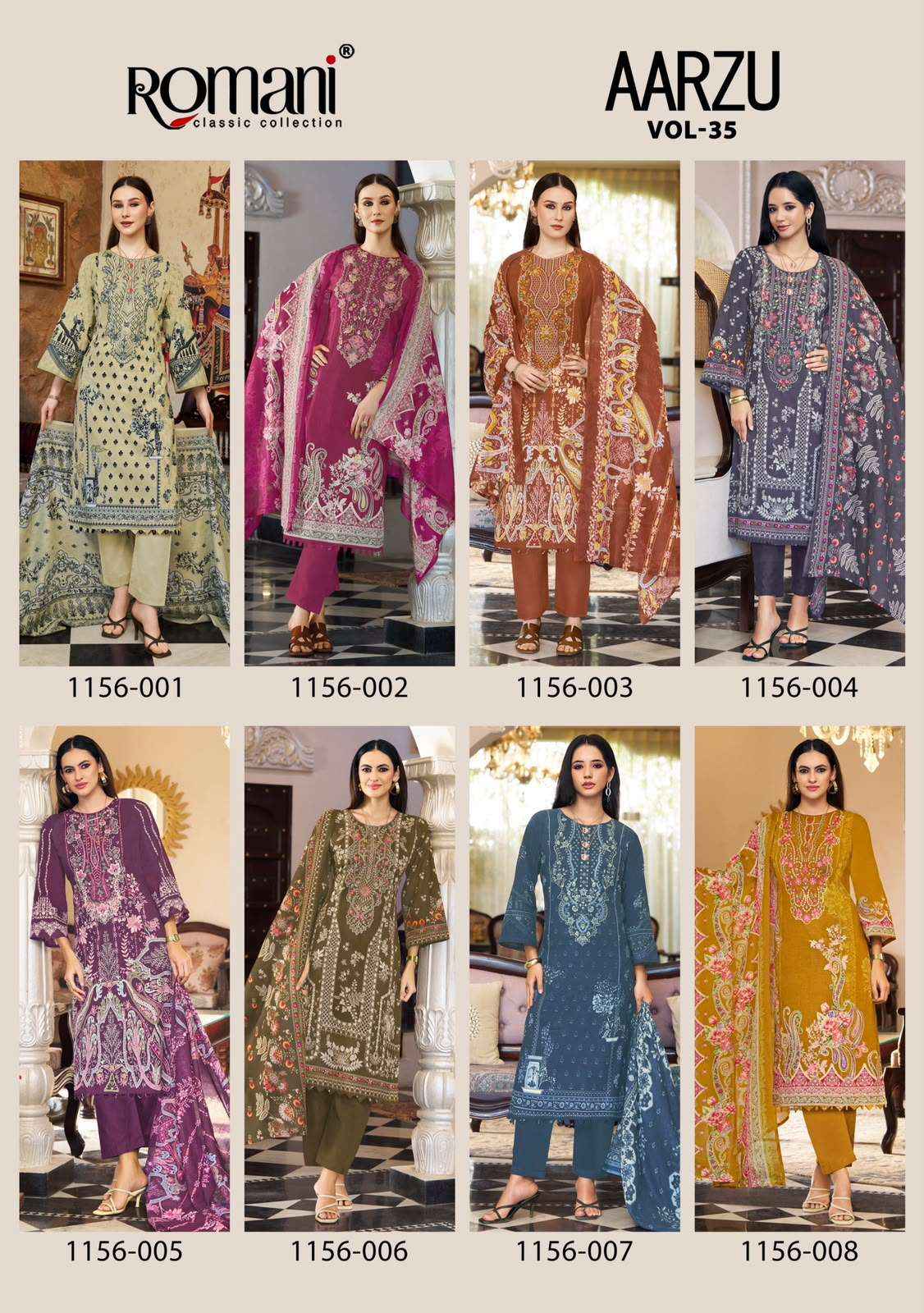 Romani Aarzu Vol 35 Cotton Dress Material 8 pcs Catalogue