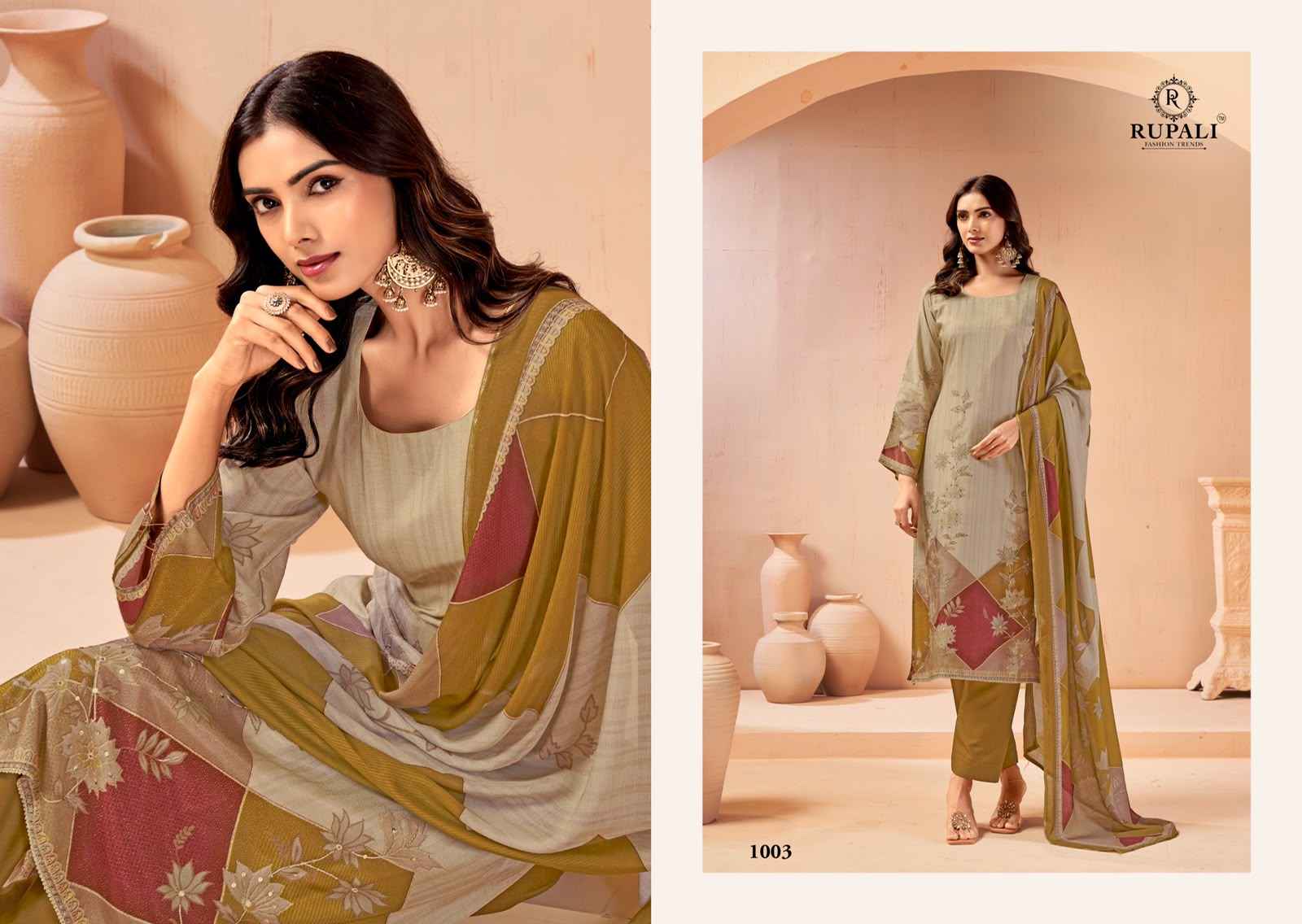 Rupali Fashion Aarzoo Viscose Muslin Dress Material 4 pcs Catalogue