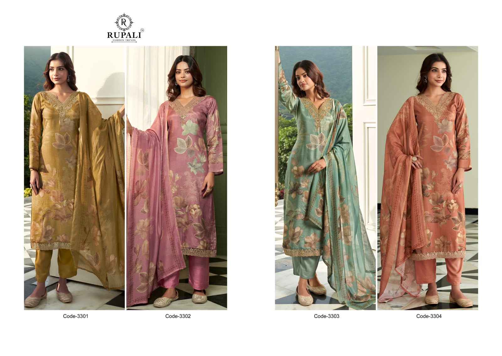 Rupali Fashion Rakshita Viscouse Musline Dress Material 4 pcs Catalogue