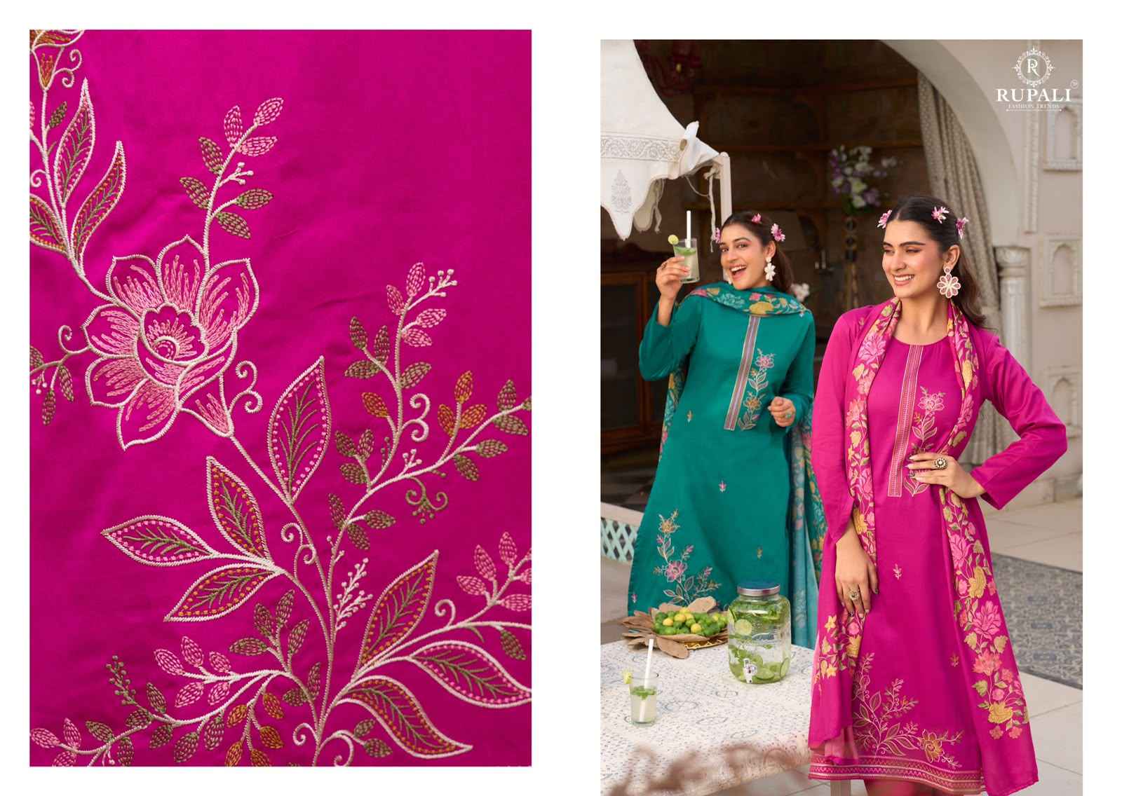 Rupali Fashion Riyasat Jam Satin Dress Material 4 pcs Catalogue