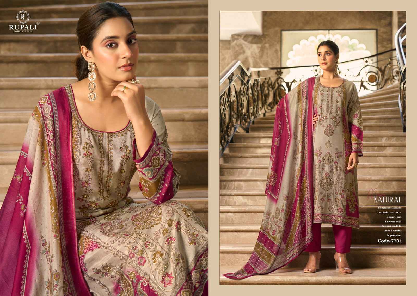 Rupali Fashion Summer Princess Vol 5 Viscose Musline Dress Material 4 pcs Catalogue