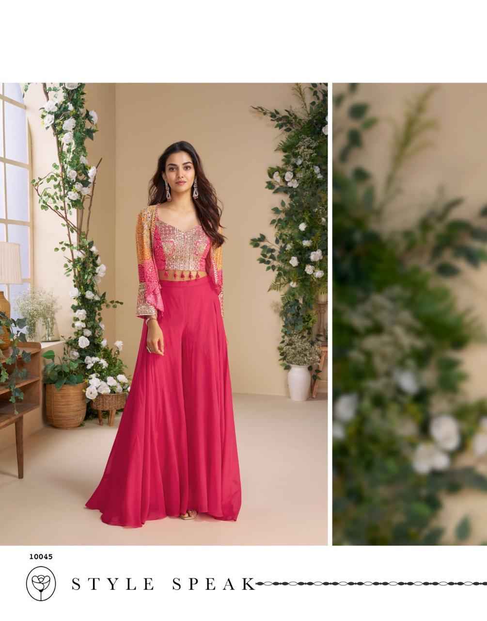 Sayuri Designer Moon Readymade Chinnon Silk Dress 5 pcs Catalogue