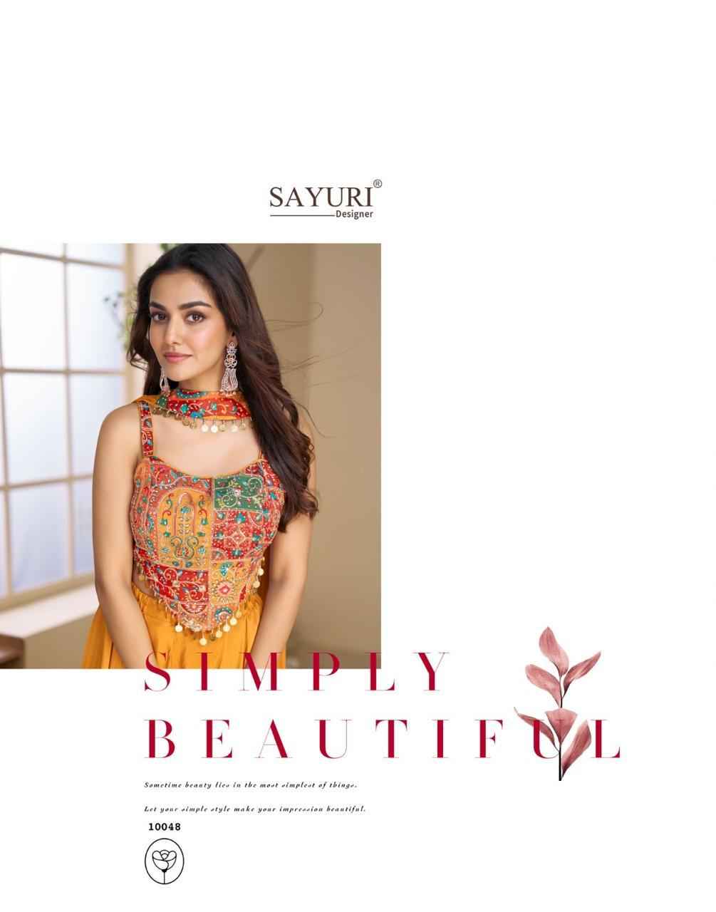 Sayuri Designer Moon Readymade Chinnon Silk Dress 5 pcs Catalogue