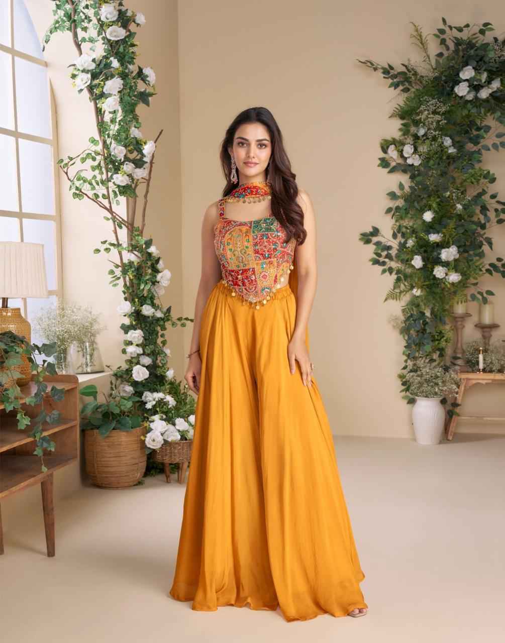 Sayuri Designer Moon Readymade Chinnon Silk Dress 5 pcs Catalogue