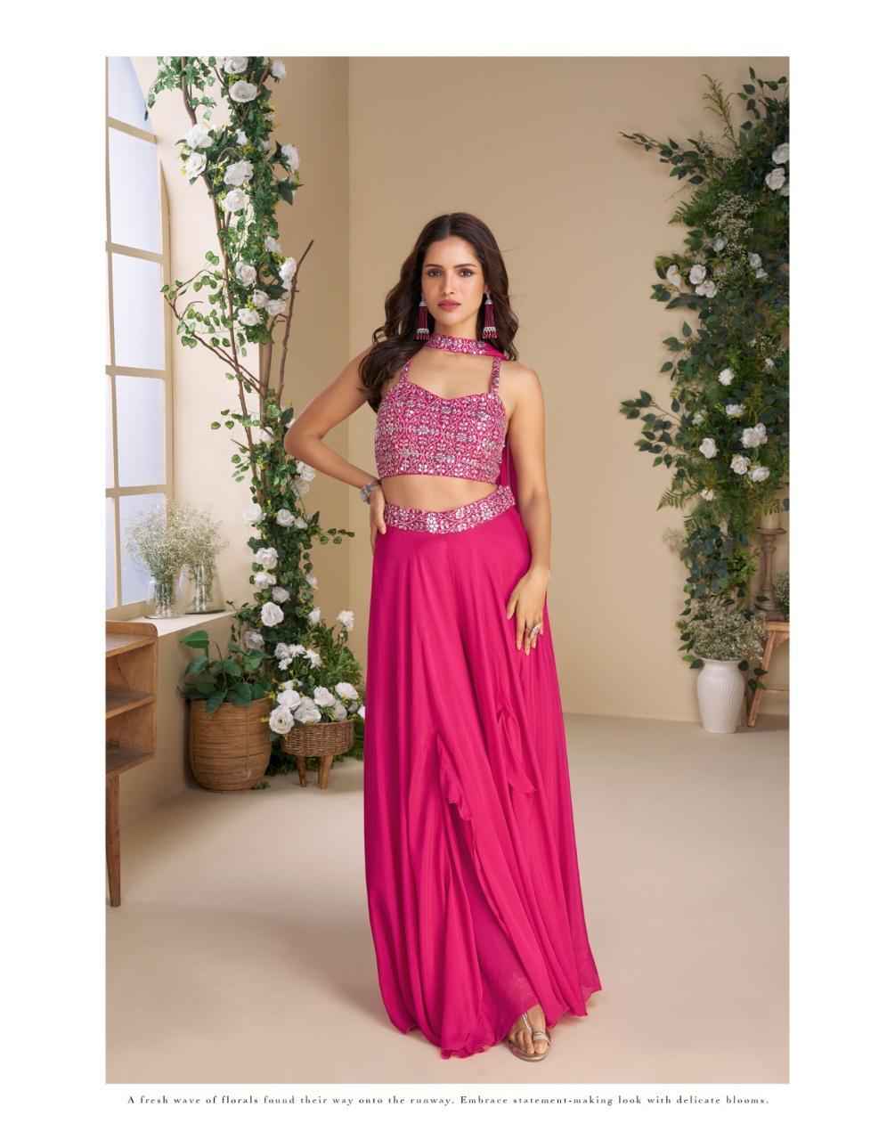 Sayuri Designer Moon Readymade Chinnon Silk Dress 5 pcs Catalogue