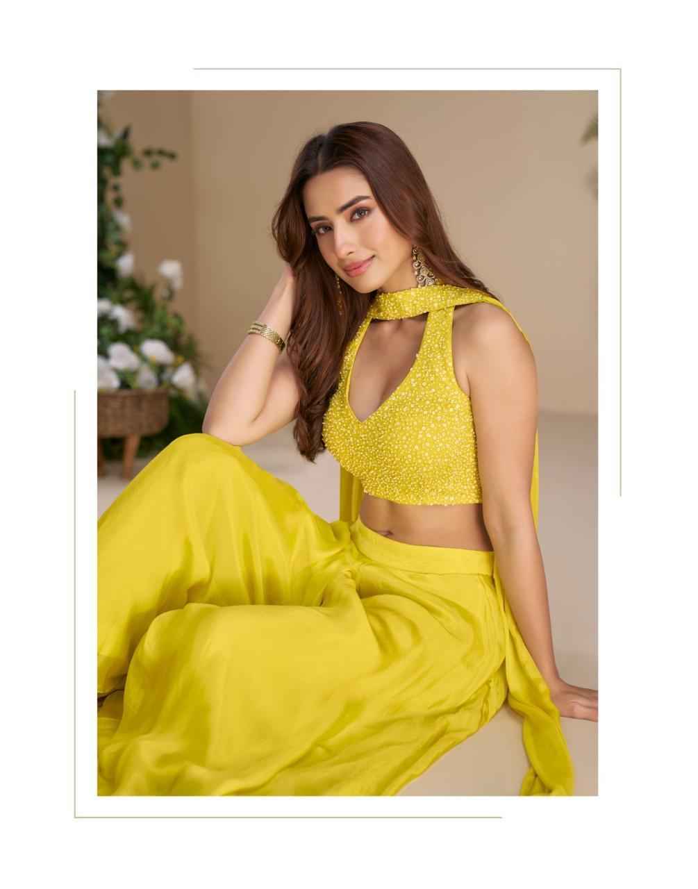 Sayuri Designer Moon Readymade Chinnon Silk Dress 5 pcs Catalogue