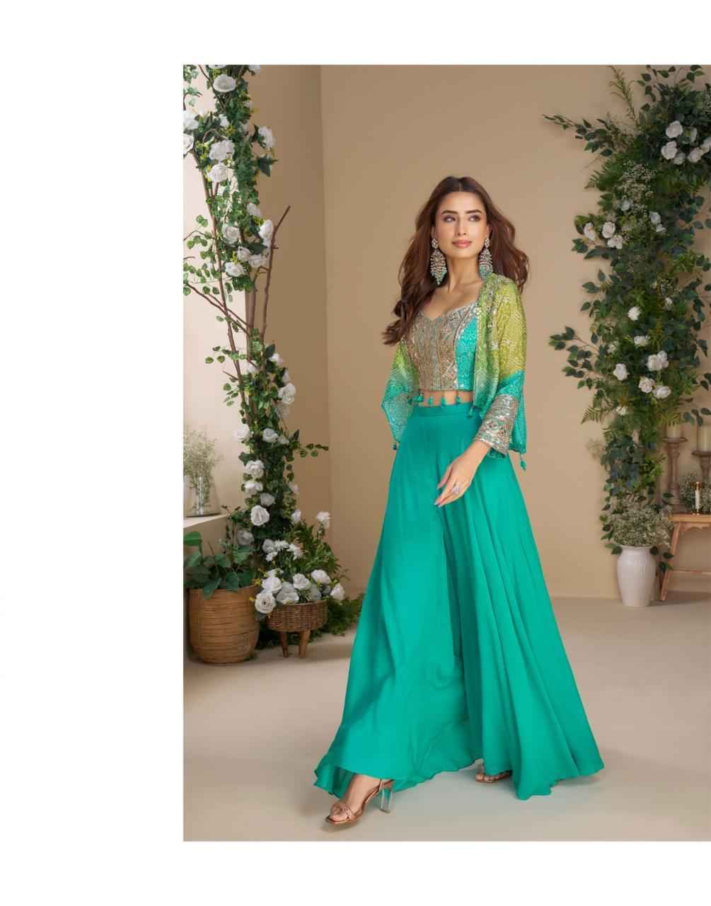 Sayuri Designer Moon Readymade Chinnon Silk Dress 5 pcs Catalogue