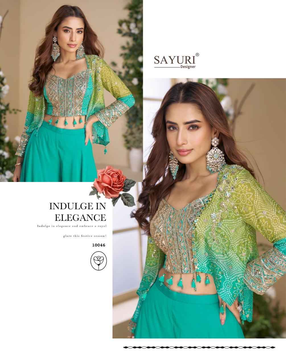 Sayuri Designer Moon Readymade Chinnon Silk Dress 5 pcs Catalogue