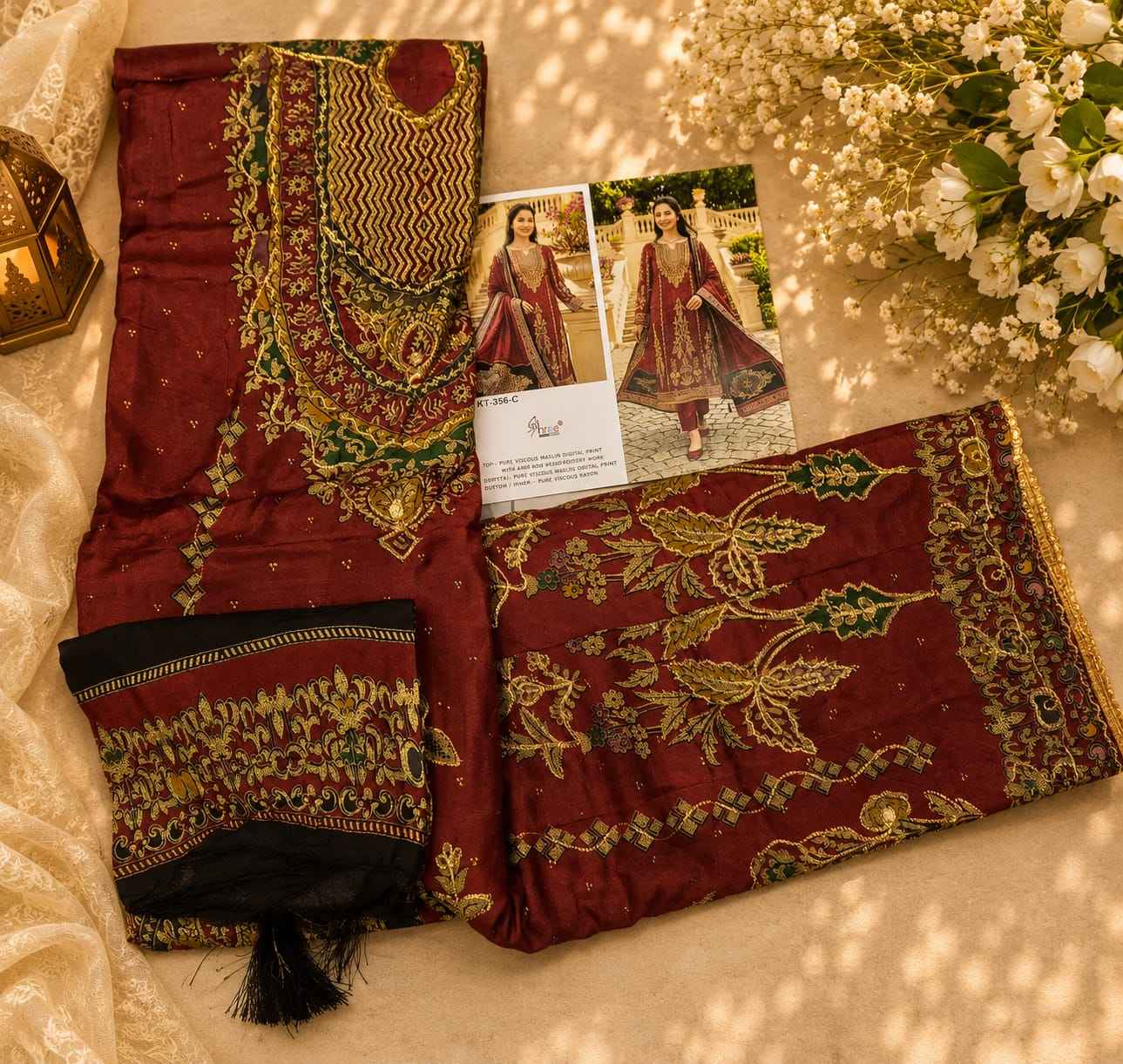 Shree Fabs KT 356 Viscous Maslin Dress Material 3 pcs Catalogue