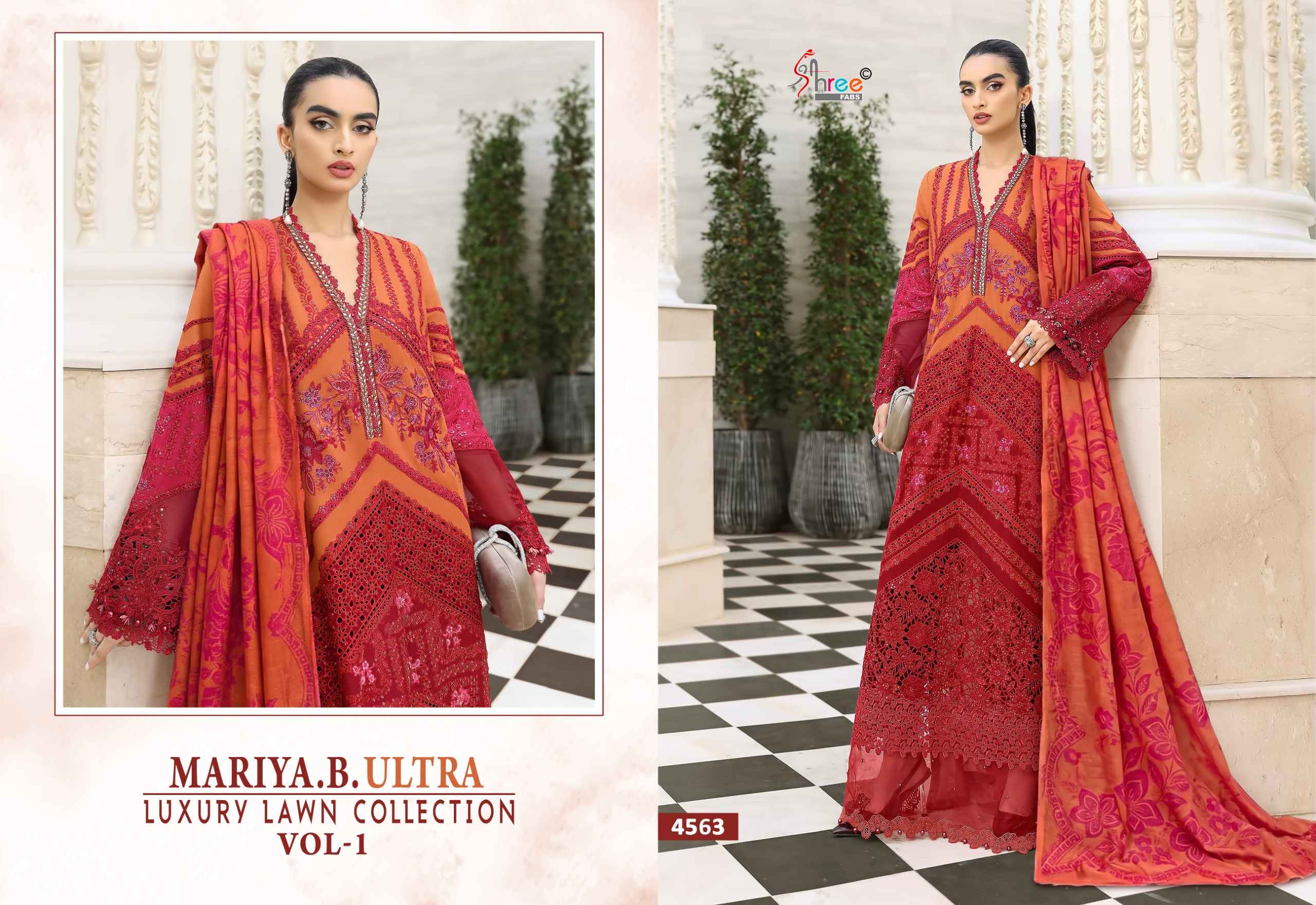 Shree Fabs Maria B Ultra Luxury Lawn Collection Vol 1 Cotton Dress Material 6 pcs Catalogue