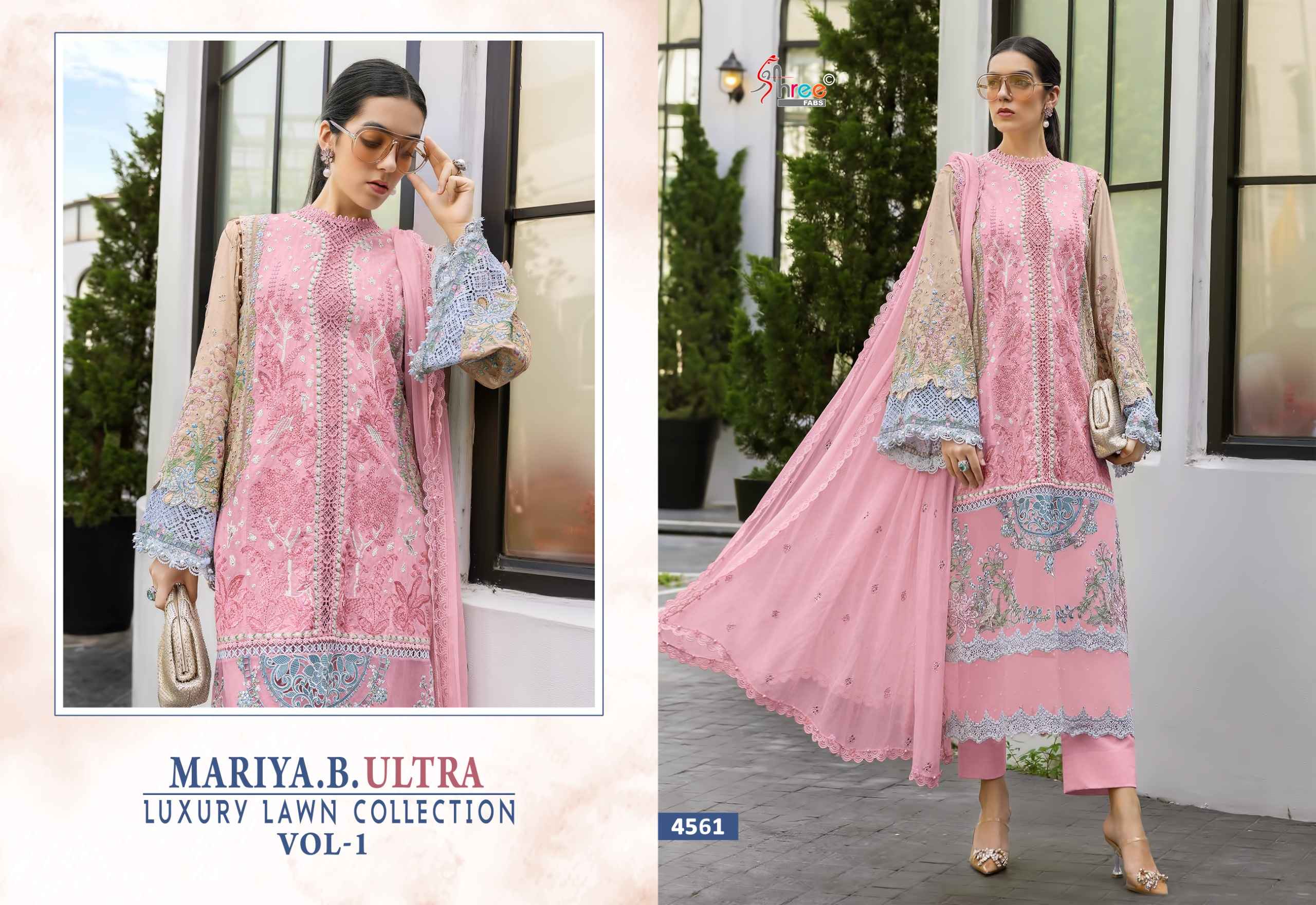 Shree Fabs Maria B Ultra Luxury Lawn Collection Vol 1 Cotton Dress Material 6 pcs Catalogue