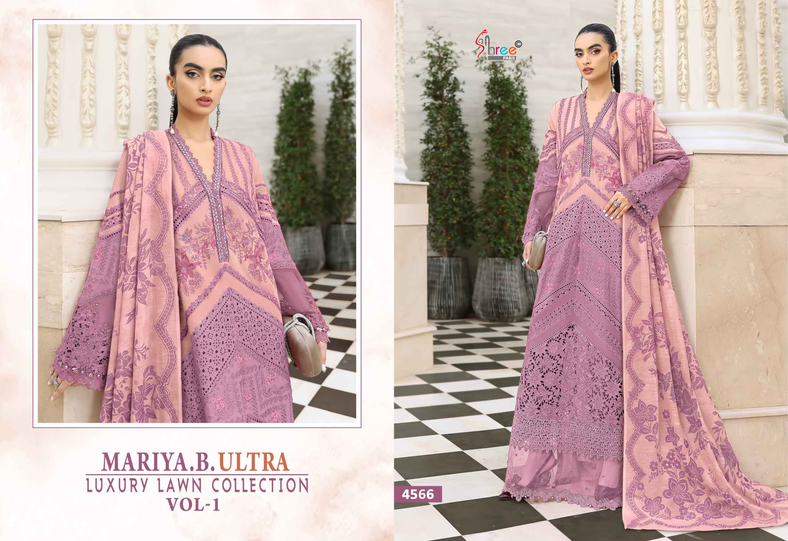 Shree Fabs Maria B Ultra Luxury Lawn Collection Vol 1 Cotton Dress Material 6 pcs Catalogue