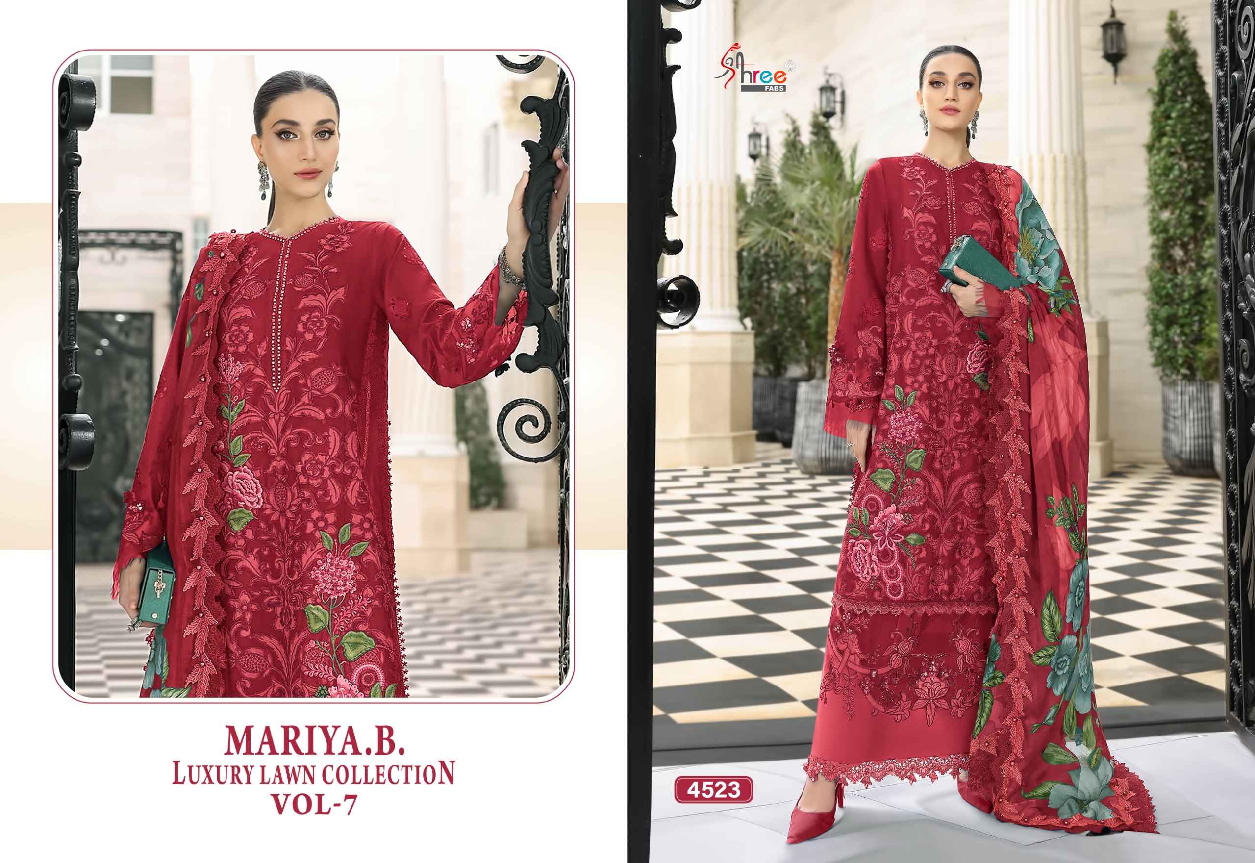 Shree Fabs Mariya B Luxury Lawn Collection Vol 7 Cotton Dress Material 6 pcs Catalogue