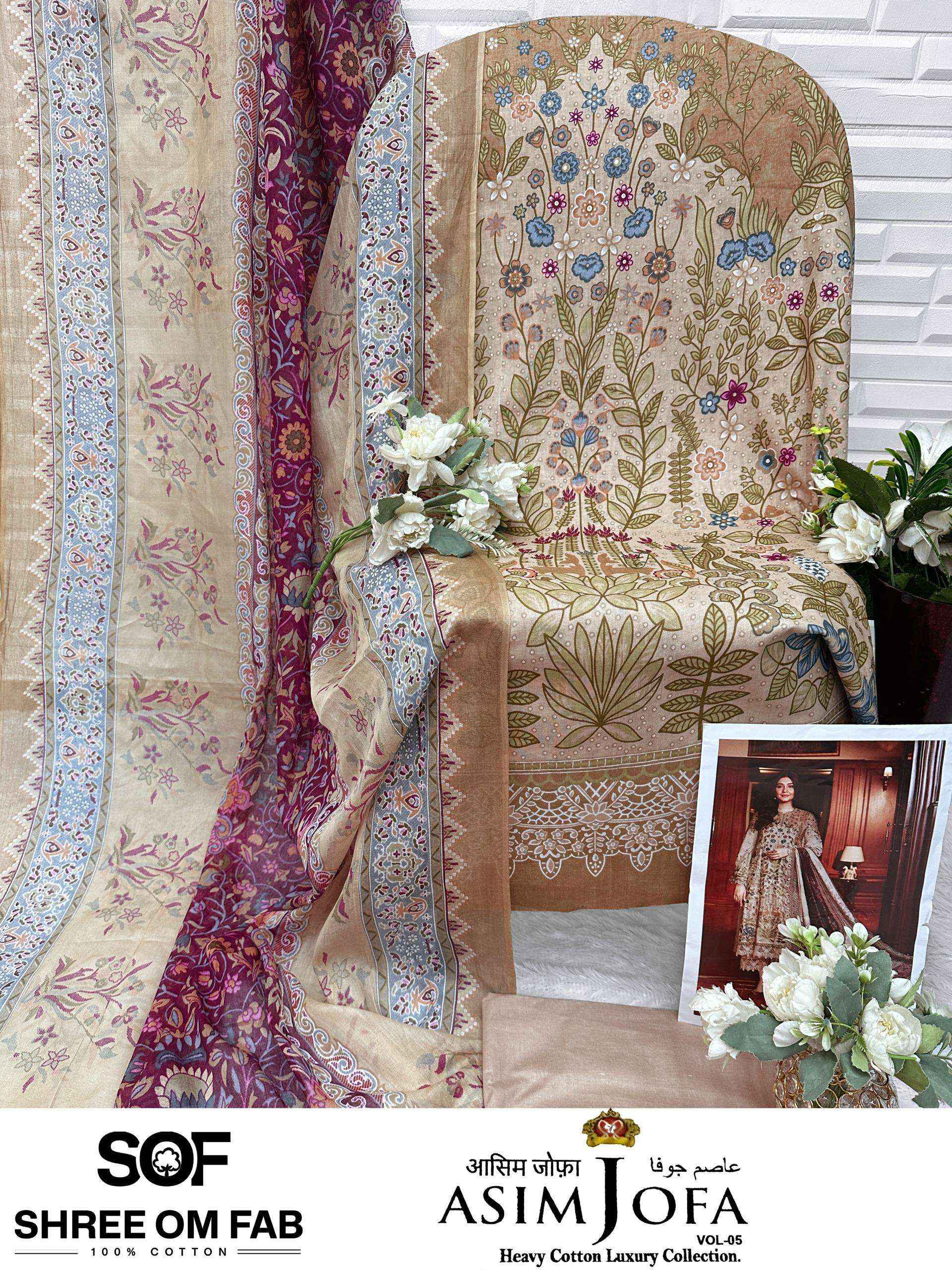 Shree Om Fab Asim Jofa Vol 5 Cotton Dress Material 6 pcs Catalogue