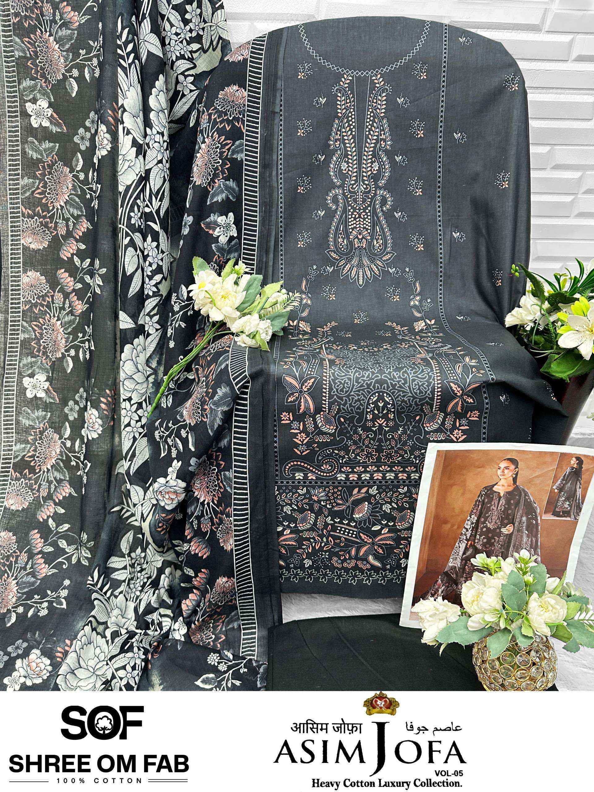 Shree Om Fab Asim Jofa Vol 5 Cotton Dress Material 6 pcs Catalogue