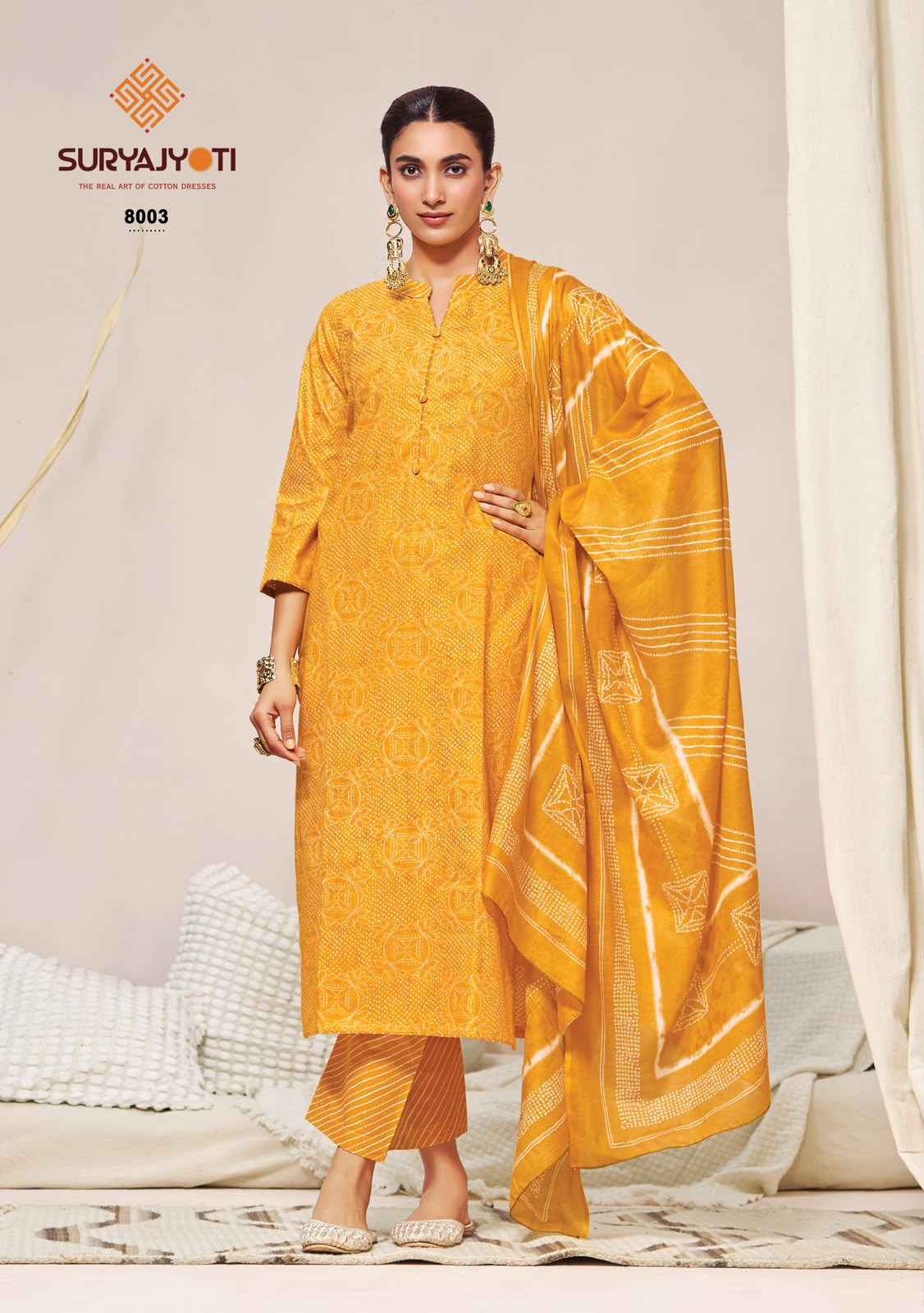 Suryajyoti Bandhani Lehariya Special Vol 8 Cotton Dress Material 8 pcs Catalogue