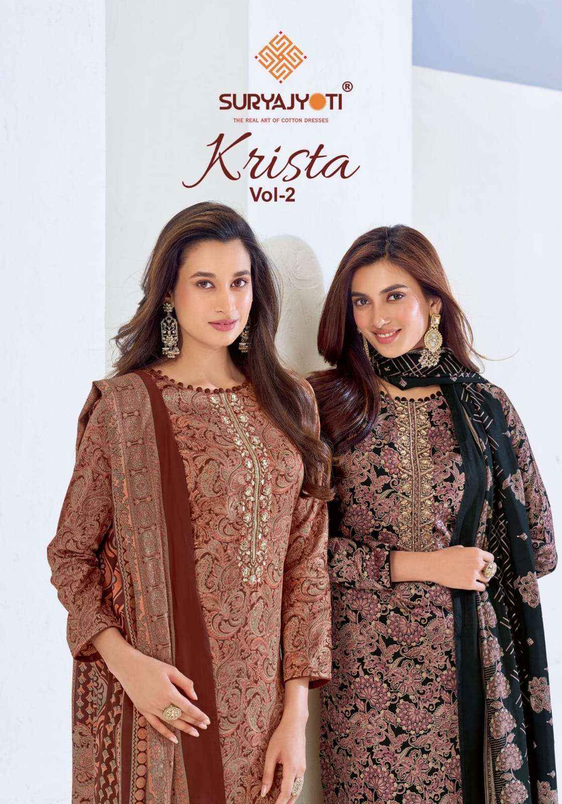 Suryajyoti Krista Vol 2 Jam Satin Dress 6 pcs Catalogue