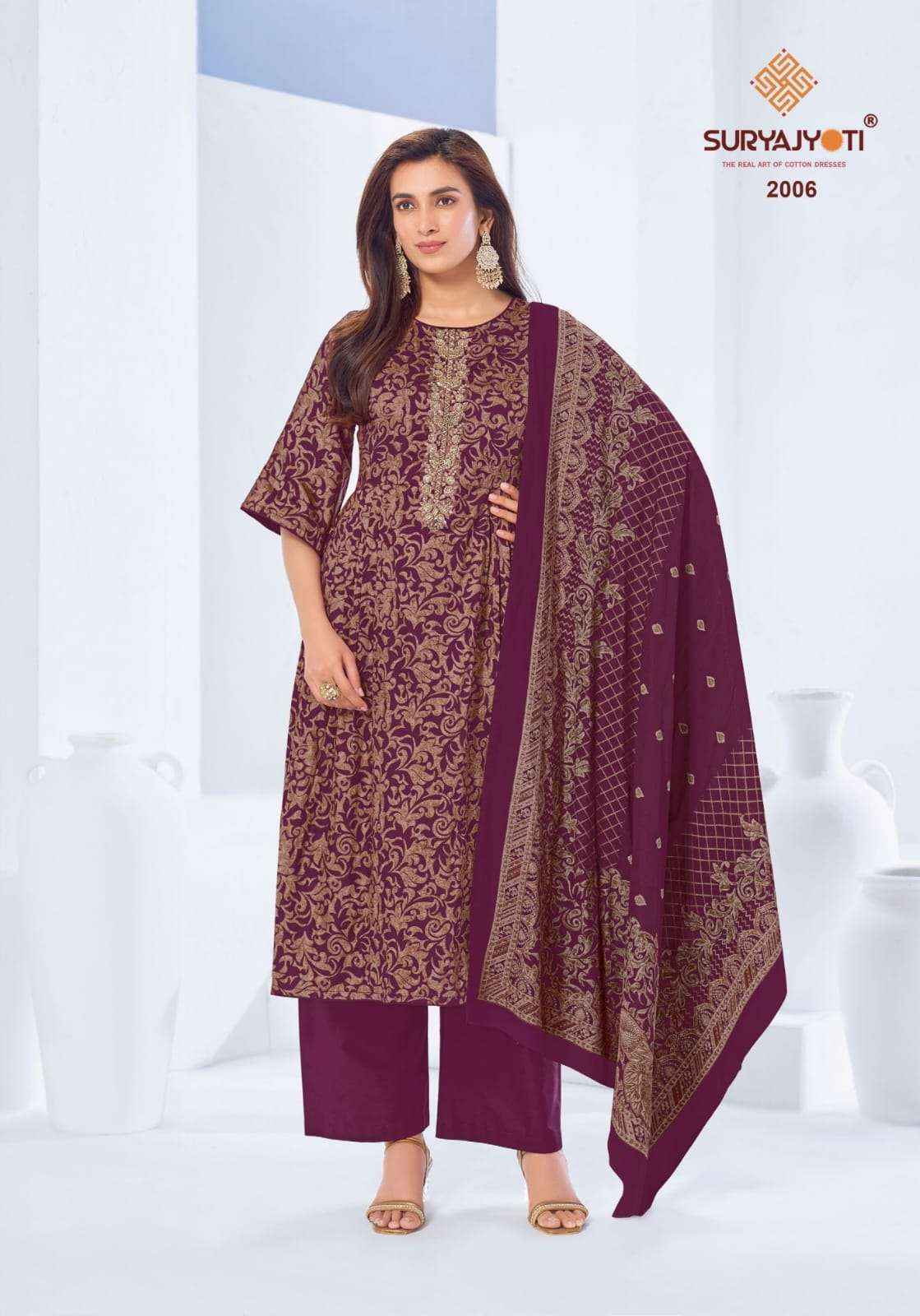 Suryajyoti Krista Vol 2 Jam Satin Dress 6 pcs Catalogue