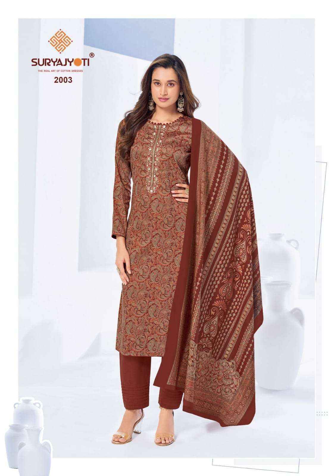 Suryajyoti Krista Vol 2 Jam Satin Dress 6 pcs Catalogue