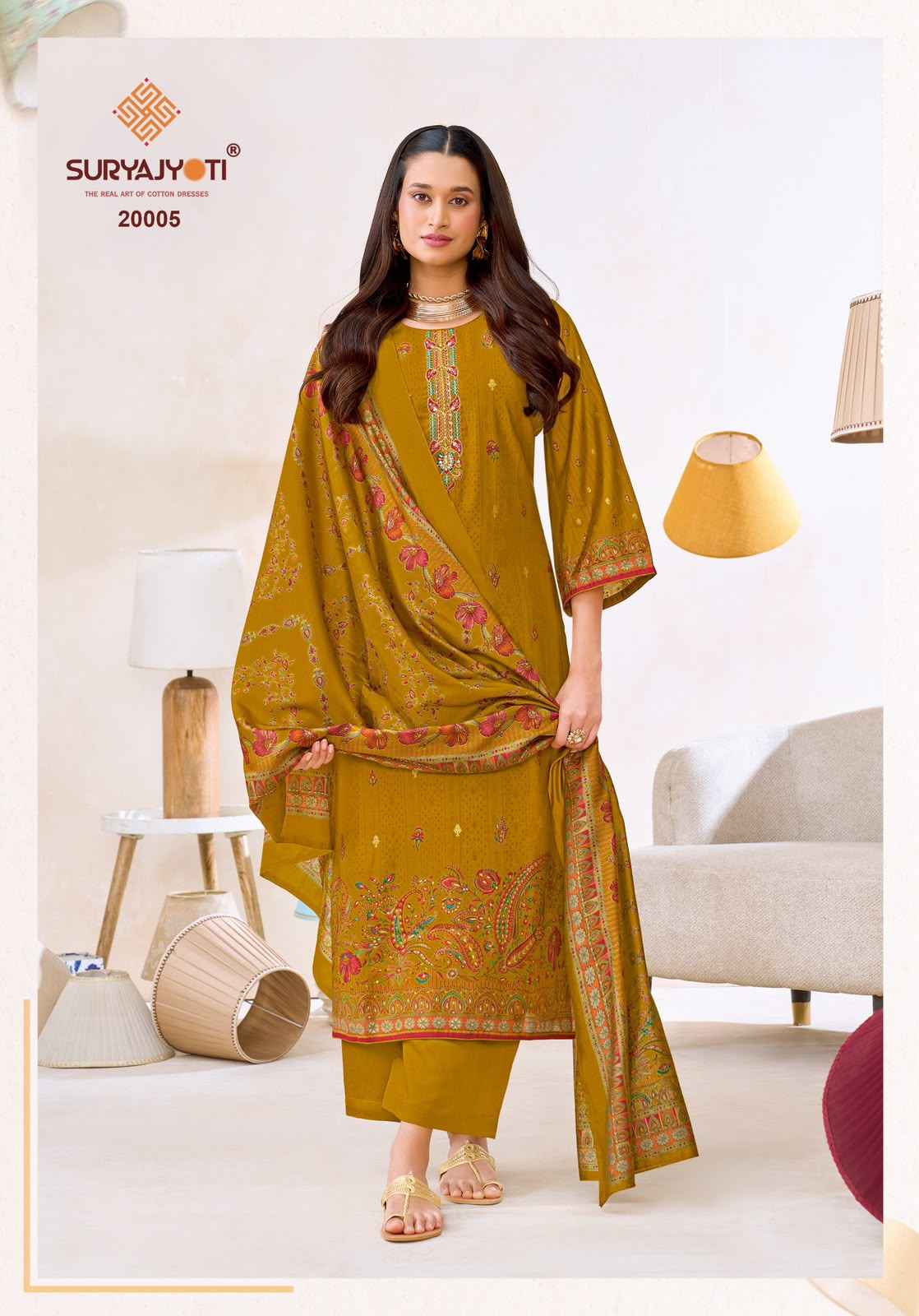 Suryajyoti Pushpa Vol 20 Modal Silk Dress Material 8 pcs Catalogue